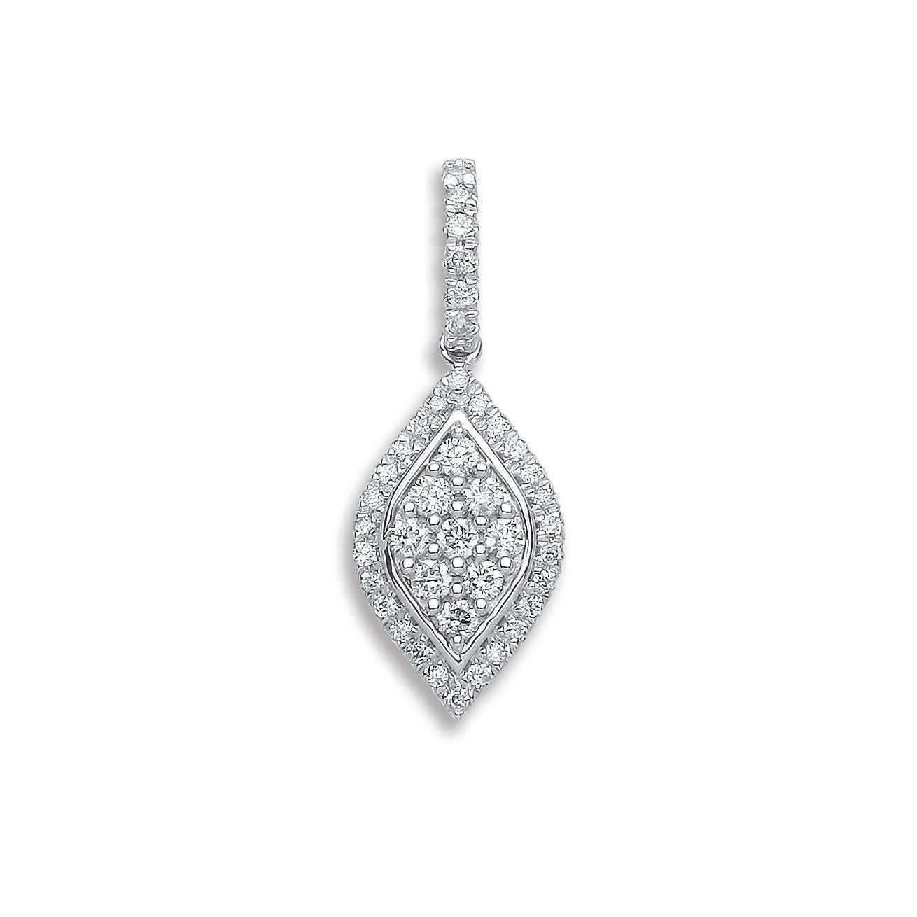 18ct White Gold 0.33ct Diamond Drop Pendant