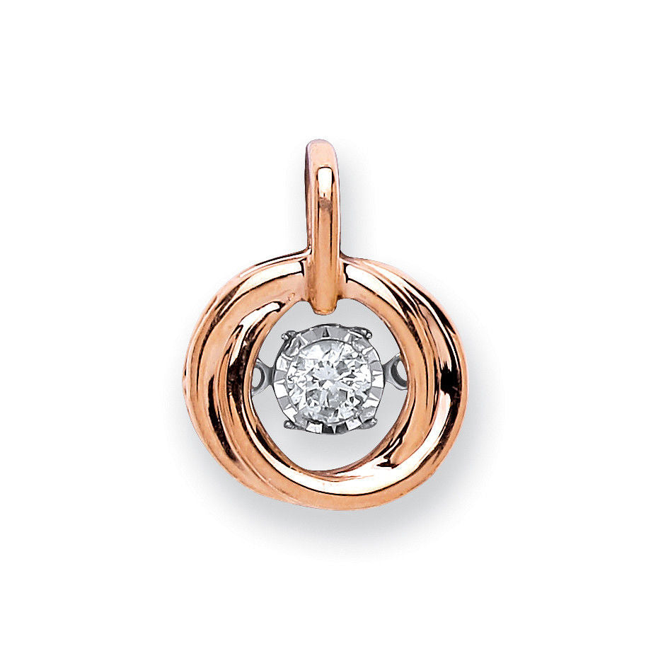 9ct Rose Gold 0.10ct Dancing Diamond Circle Pendant