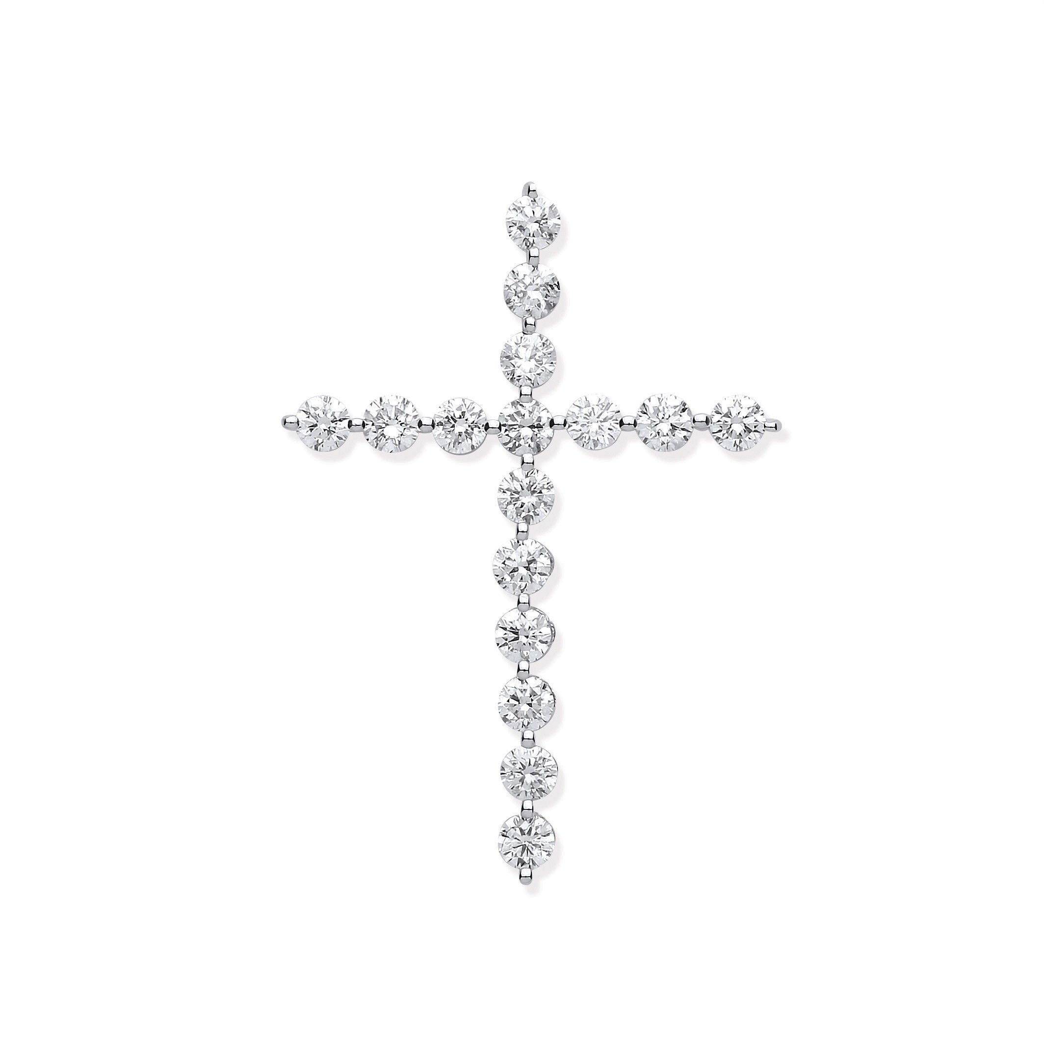 18ct White Gold 0.75ct Diamond Cross