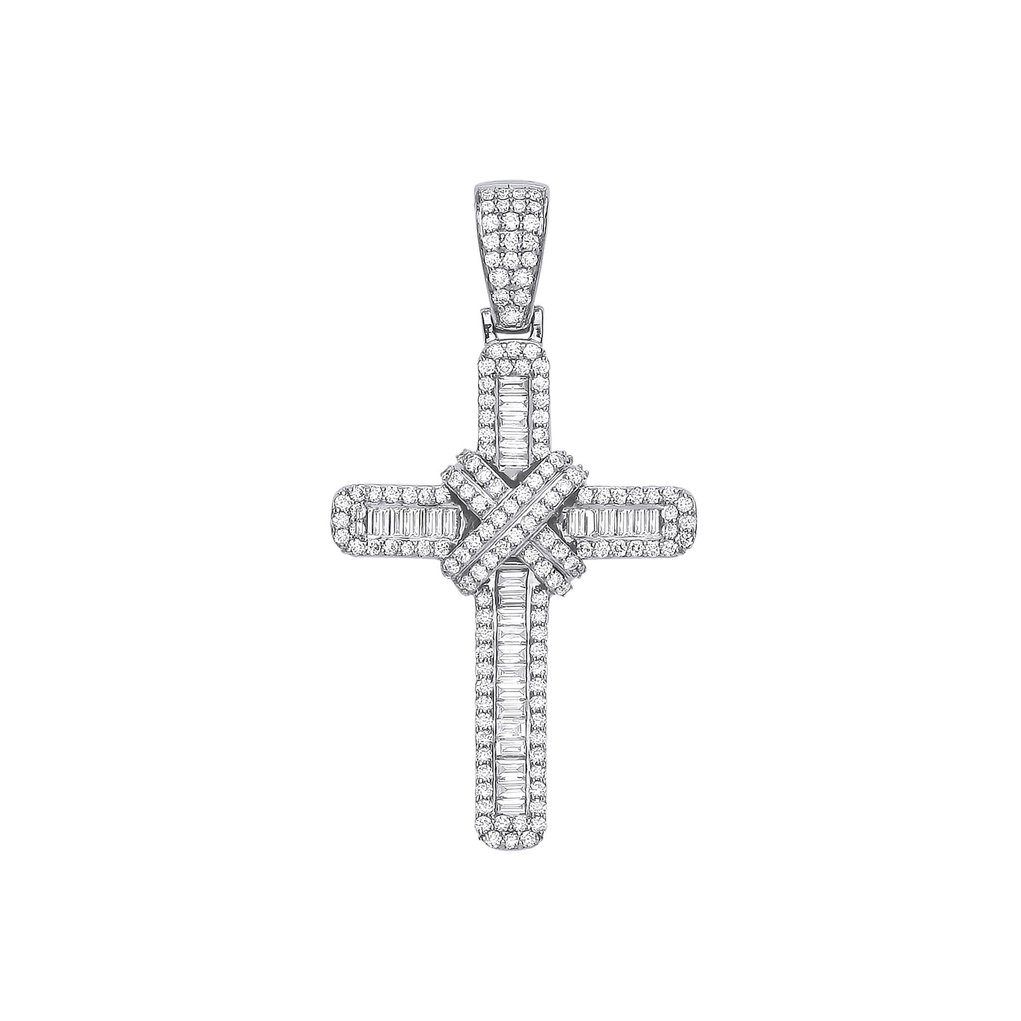 18ct White Gold 1.22ct Diamond Cross