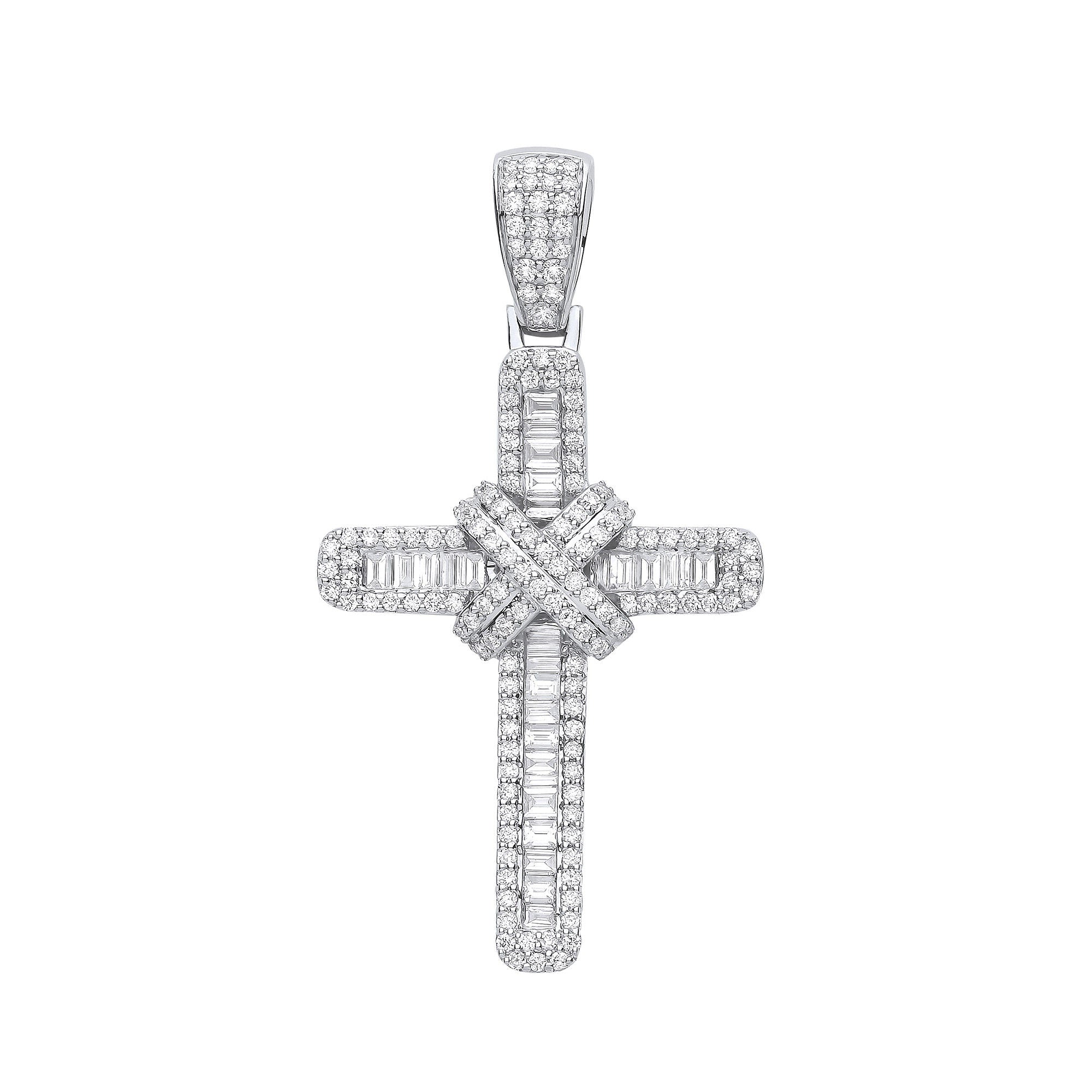 18ct White Gold 2.00ct Diamond Cross