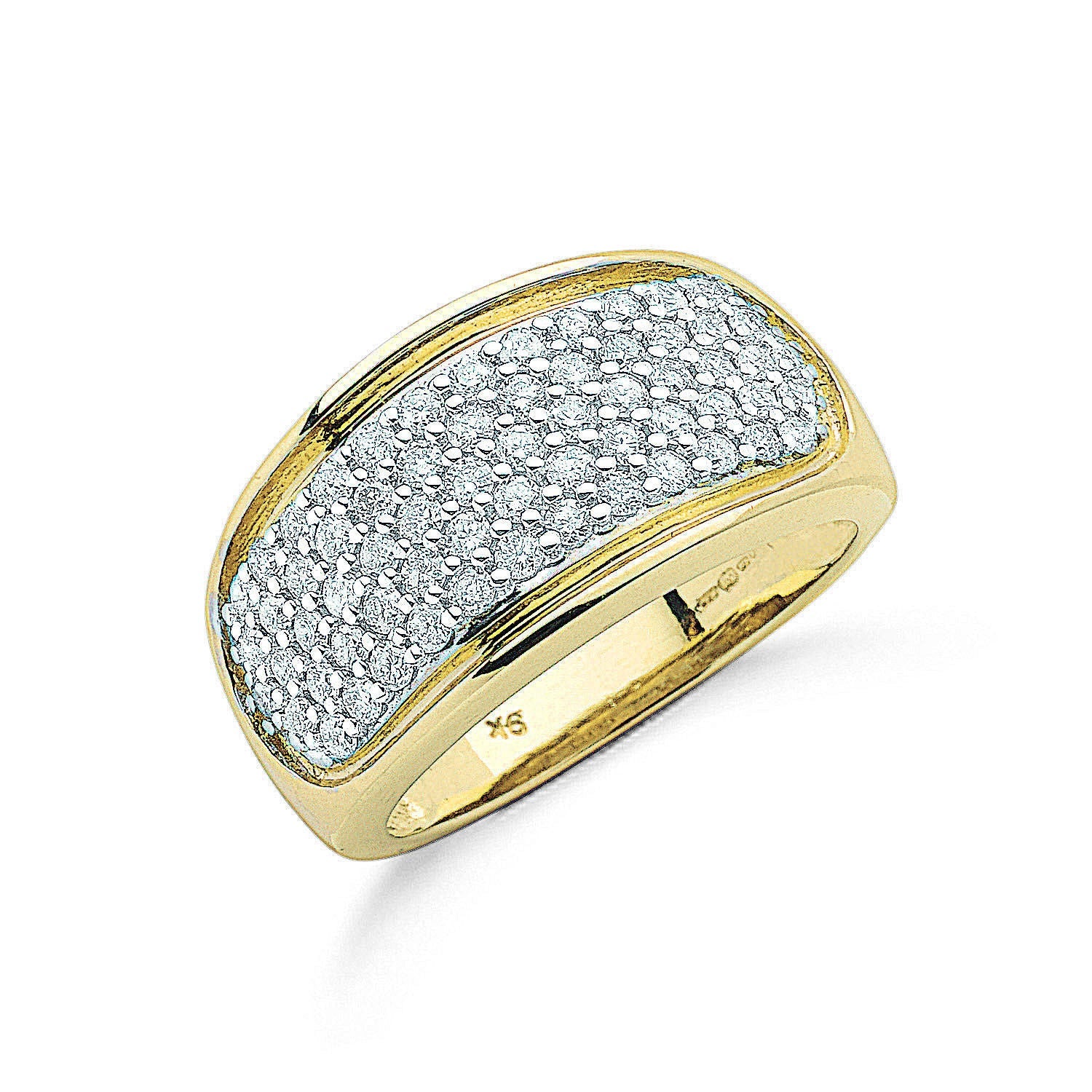 9ct 9ct Yellow Gold 1.00ctw Diamond Bombay Ring