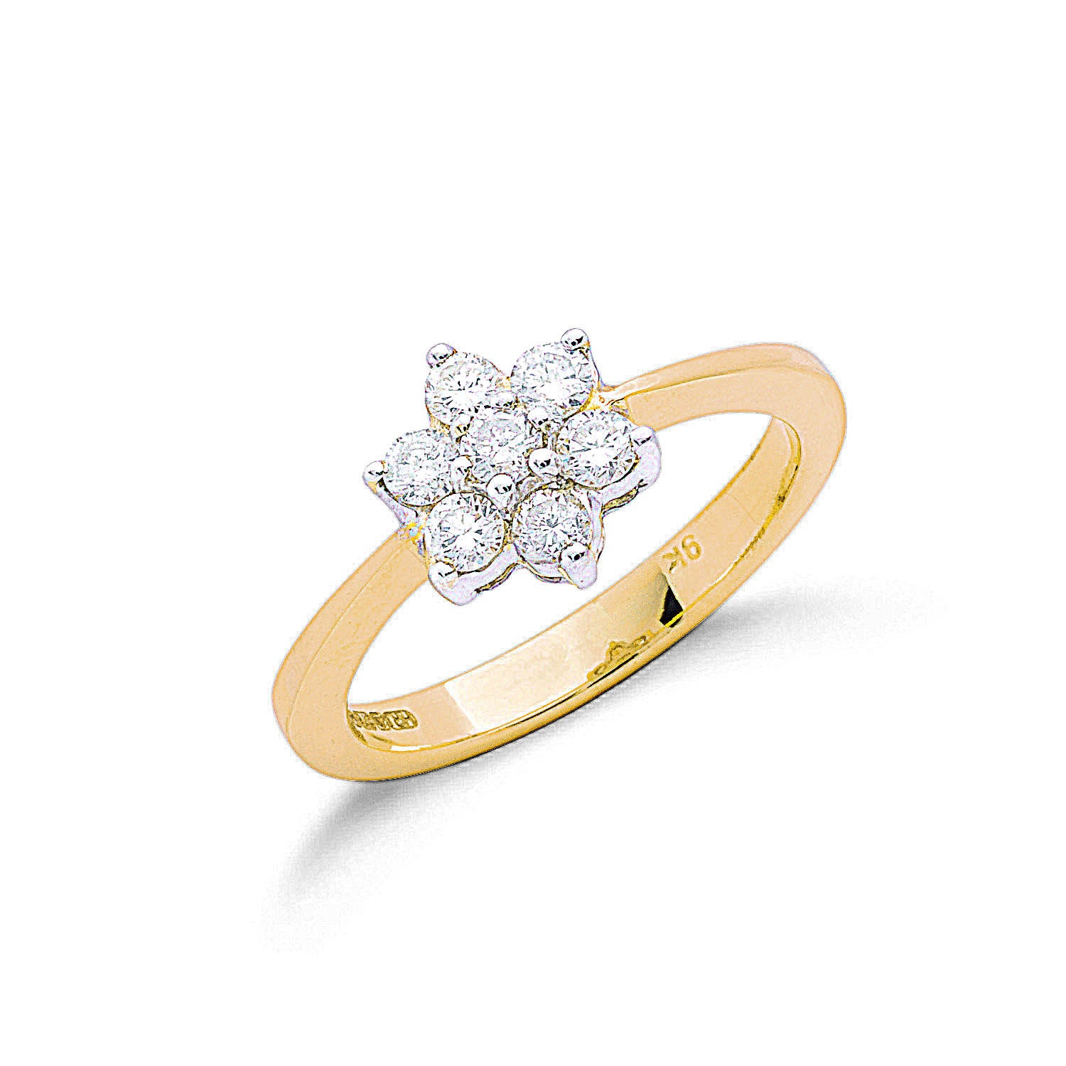 9ct Y/G 0.50ctw Diamond Flower / Cluster Ring
