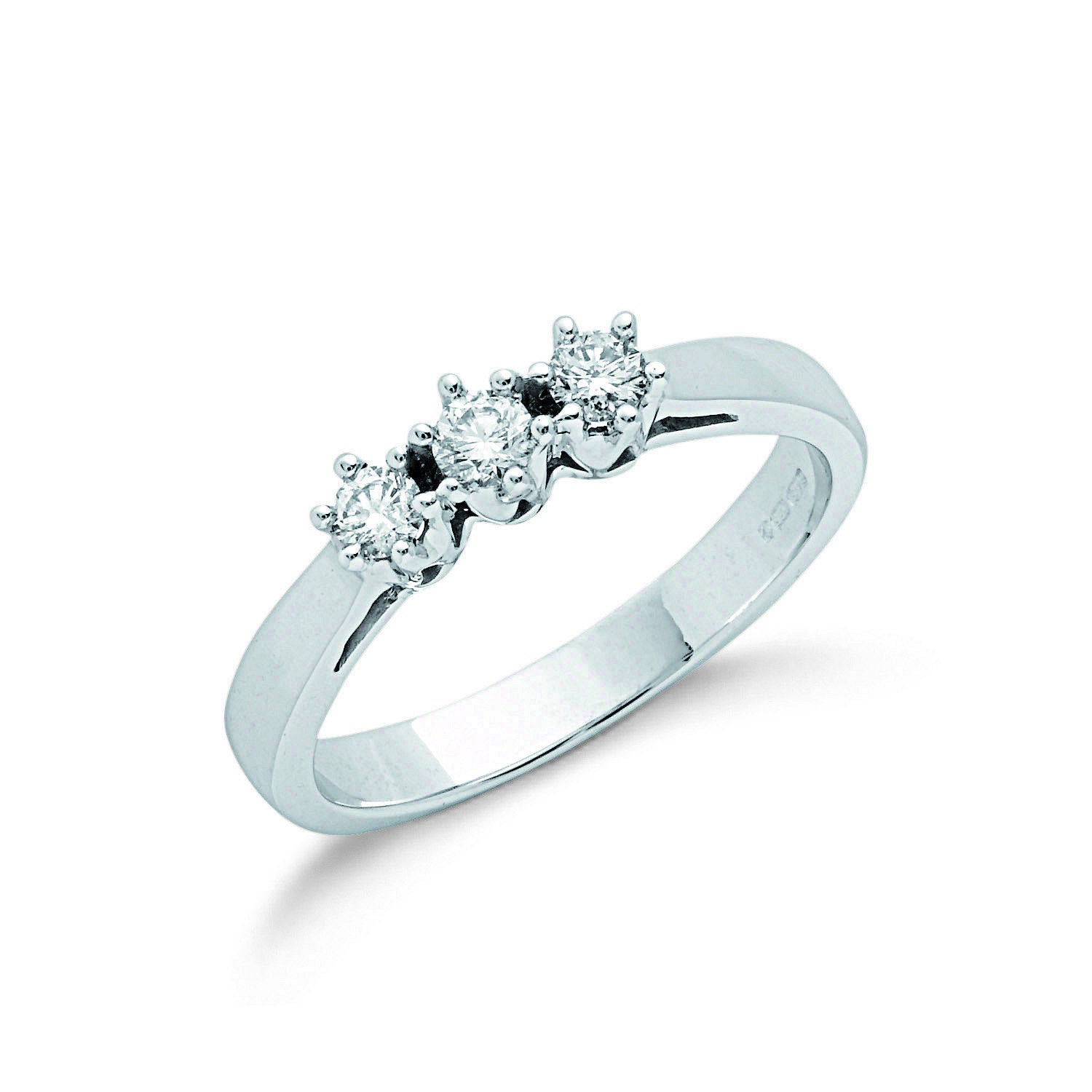 9ct 9ct White Gold 0.30ct Diamond Trilogy Ring