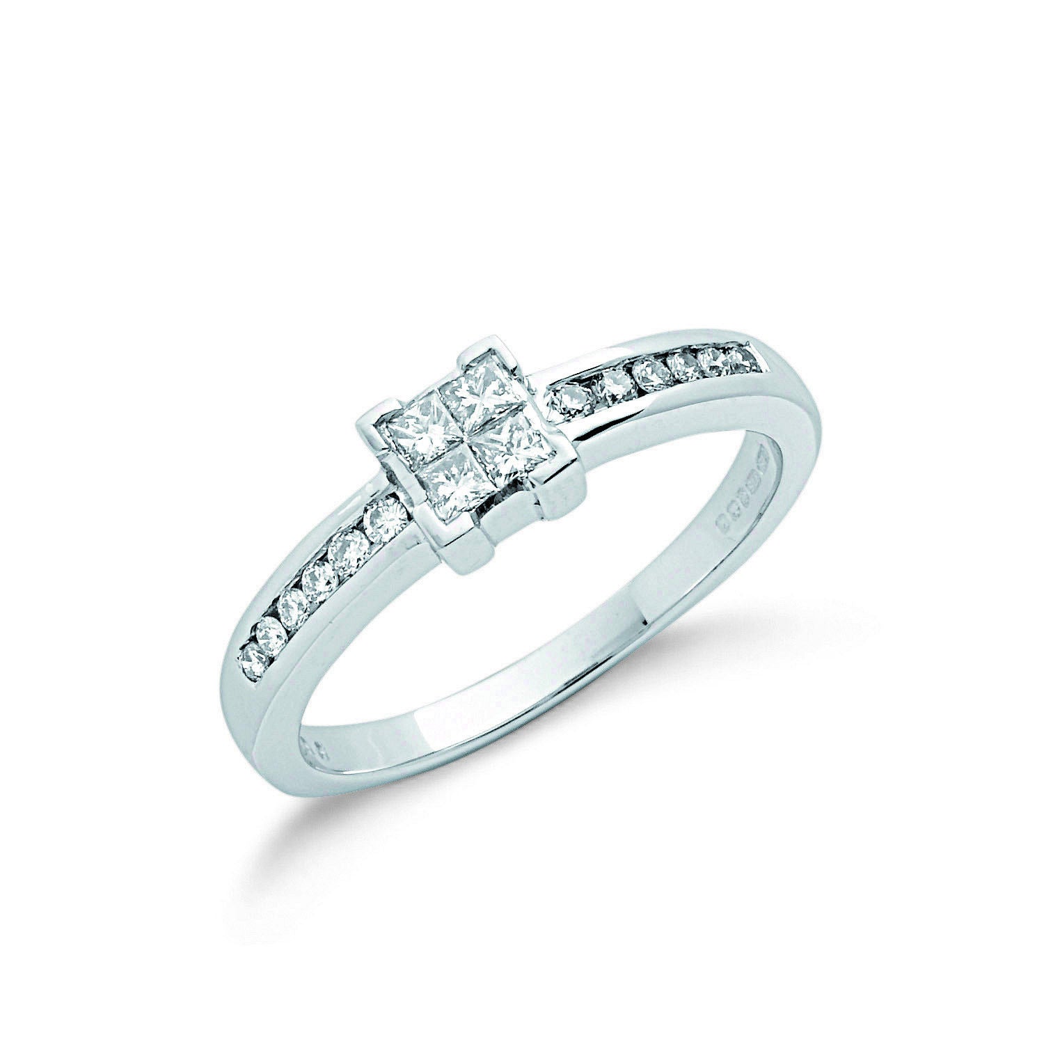 G 0.33ct Princess Cut Centre Diamond Engagement Ring