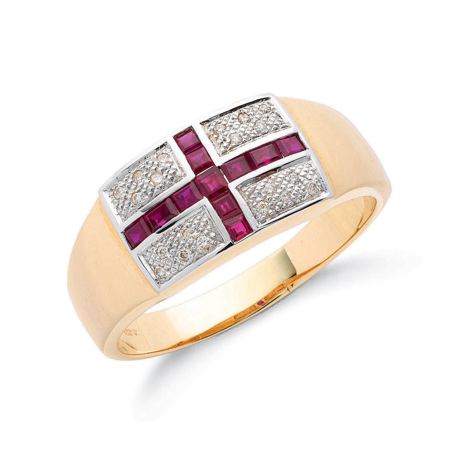 G 0.10ct Diamond & 0.70ct Ruby Saint George Ring