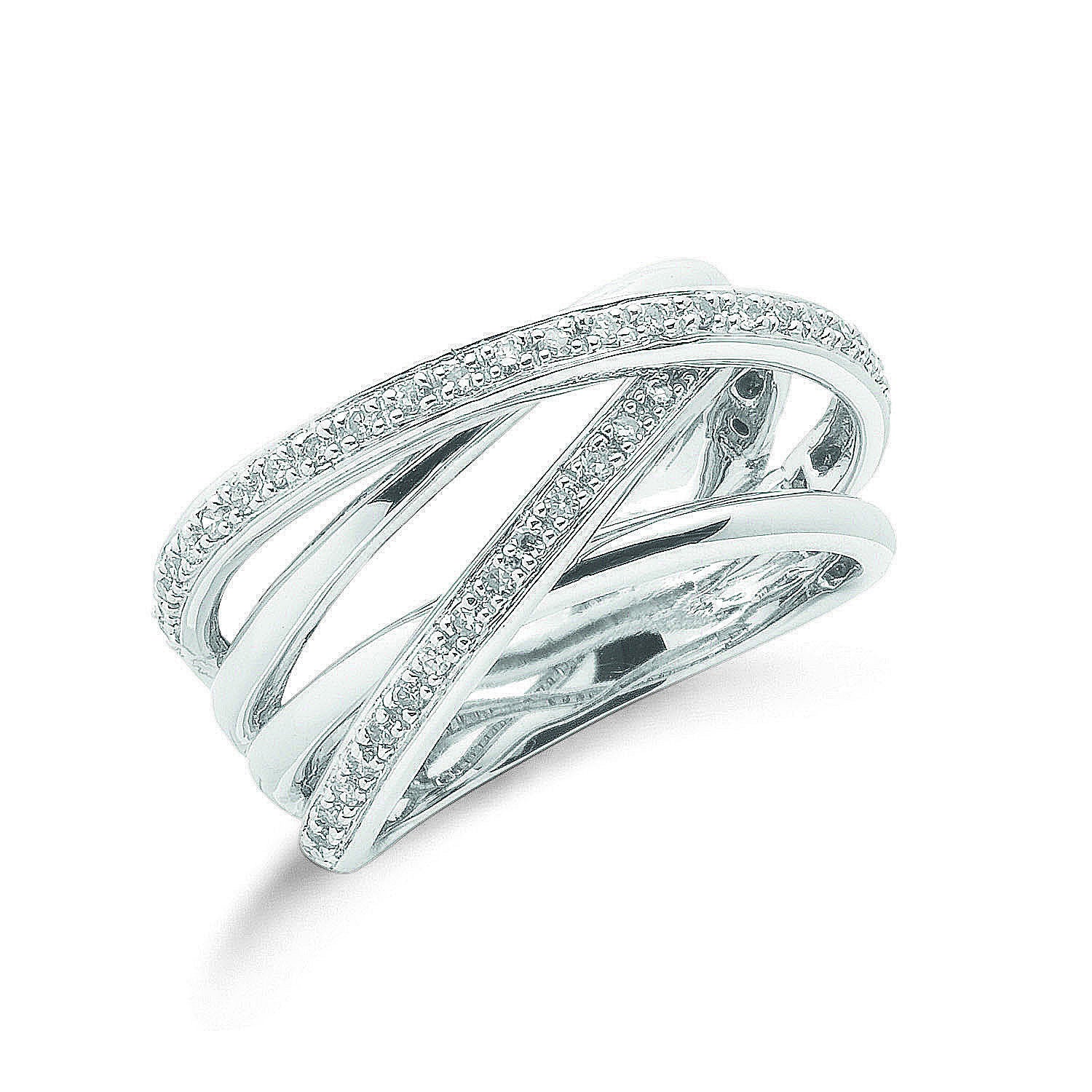 G 0.25ct Diamond Crossover Ring