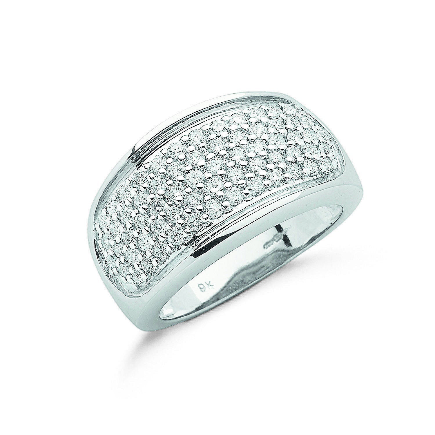 9ct 9ct White Gold 1.00ct Diamond Bombay Ring
