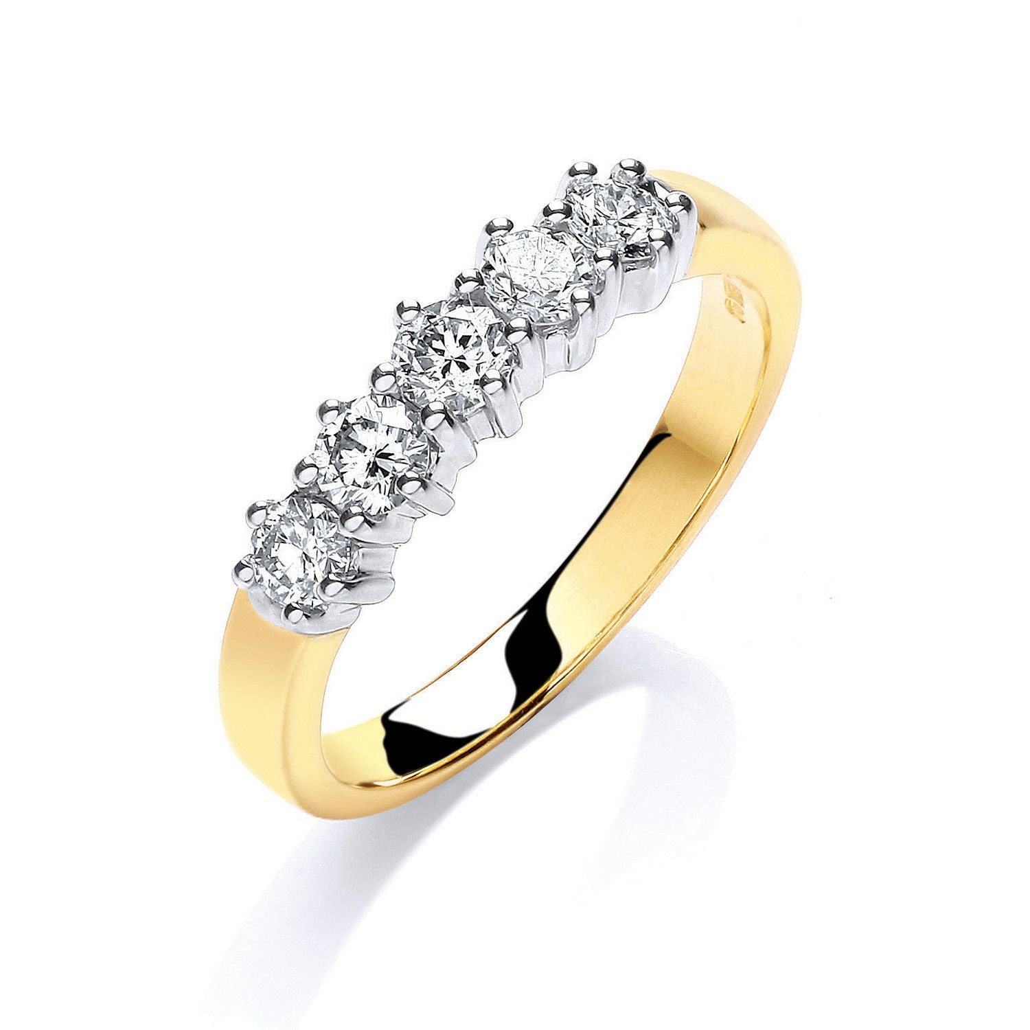 9ct 9ct Yellow Gold 0.50ct 5 Stone Diamond Eternity Ring