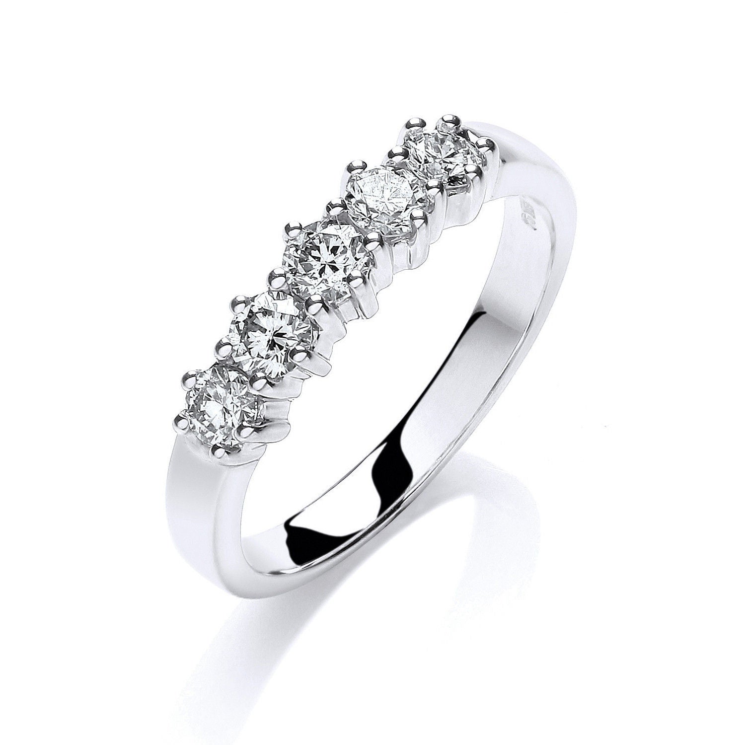 9ct 9ct White Gold 0.50ct 5 Stone Diamond Eternity Ring