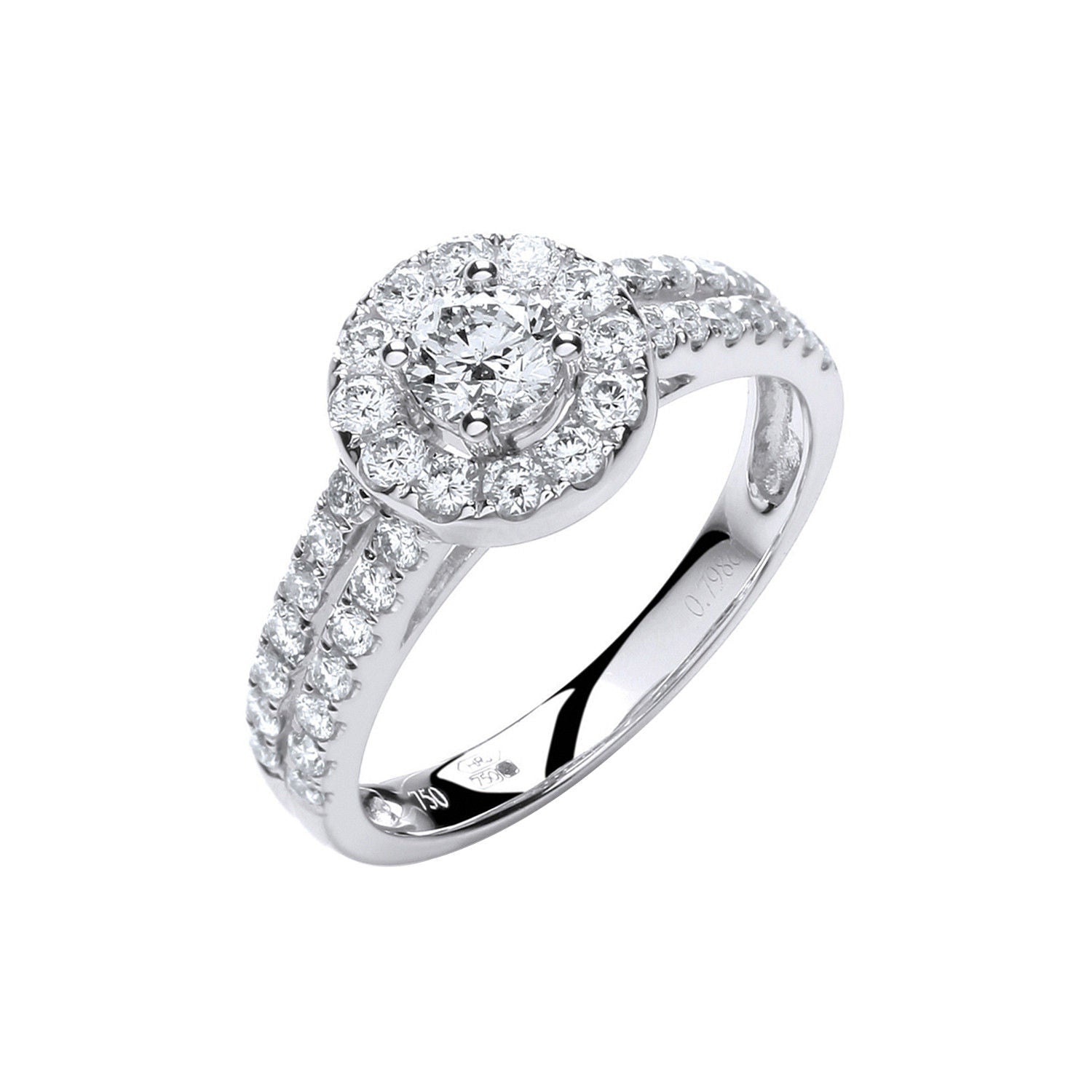 18ct White Gold 0.75ct H-SI Diamond Fancy Ring