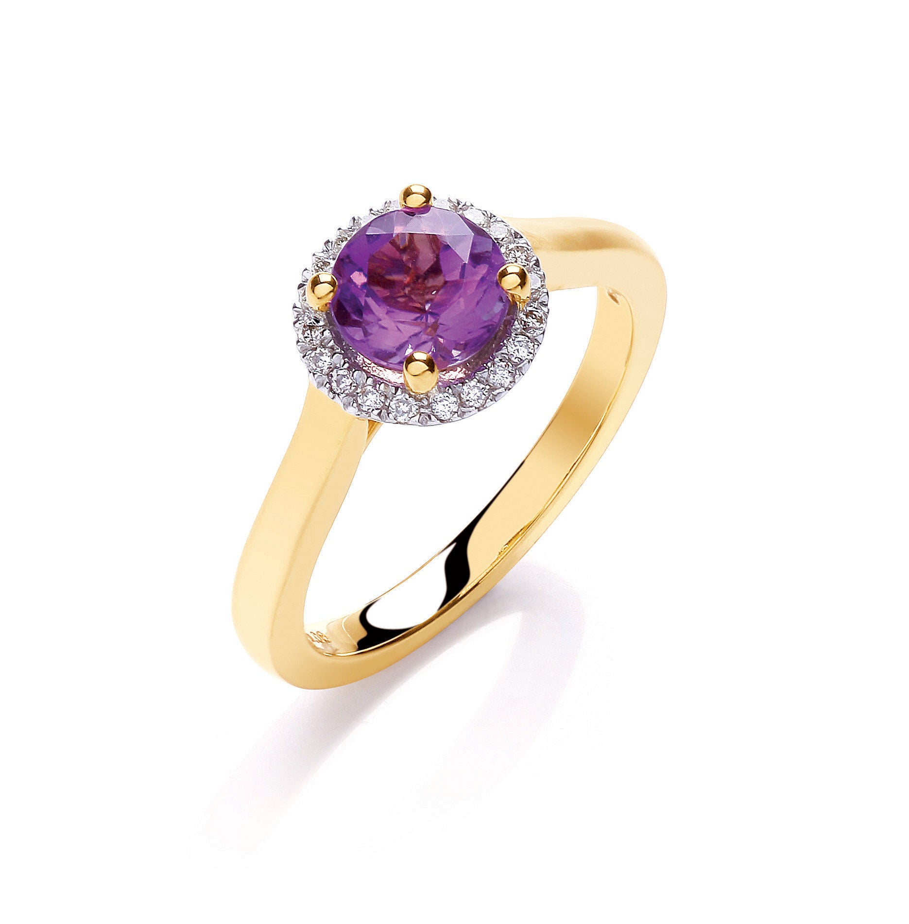 9ct Y/G 0.08ct Diamond 0.75-1.00ct Amethyst Ring