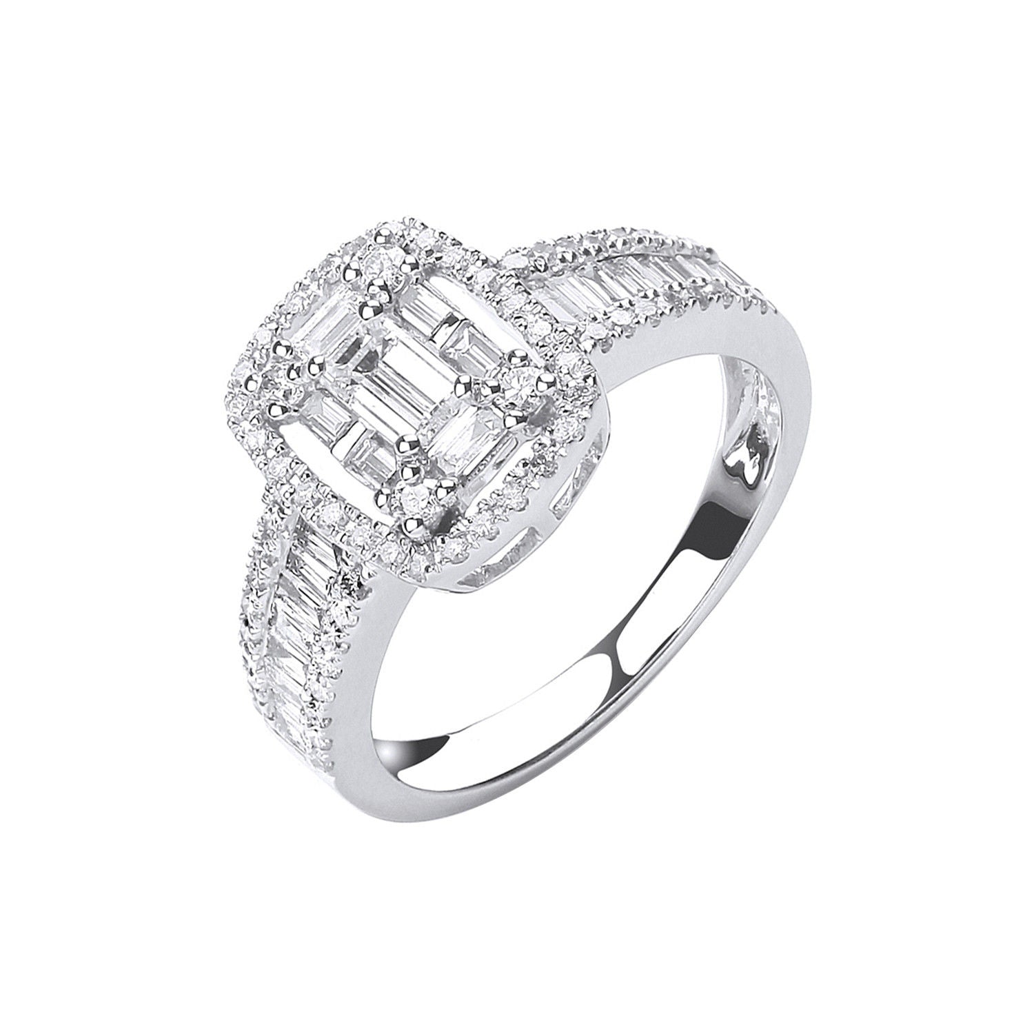 18ct White Gold 1.00ct G-VS Dress Ring