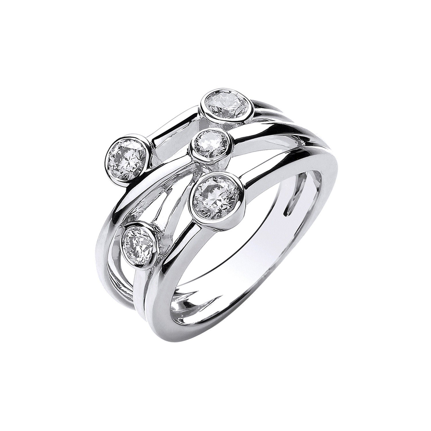 18ct White Gold 0.75ct GH-SI Diamond Dress Ring