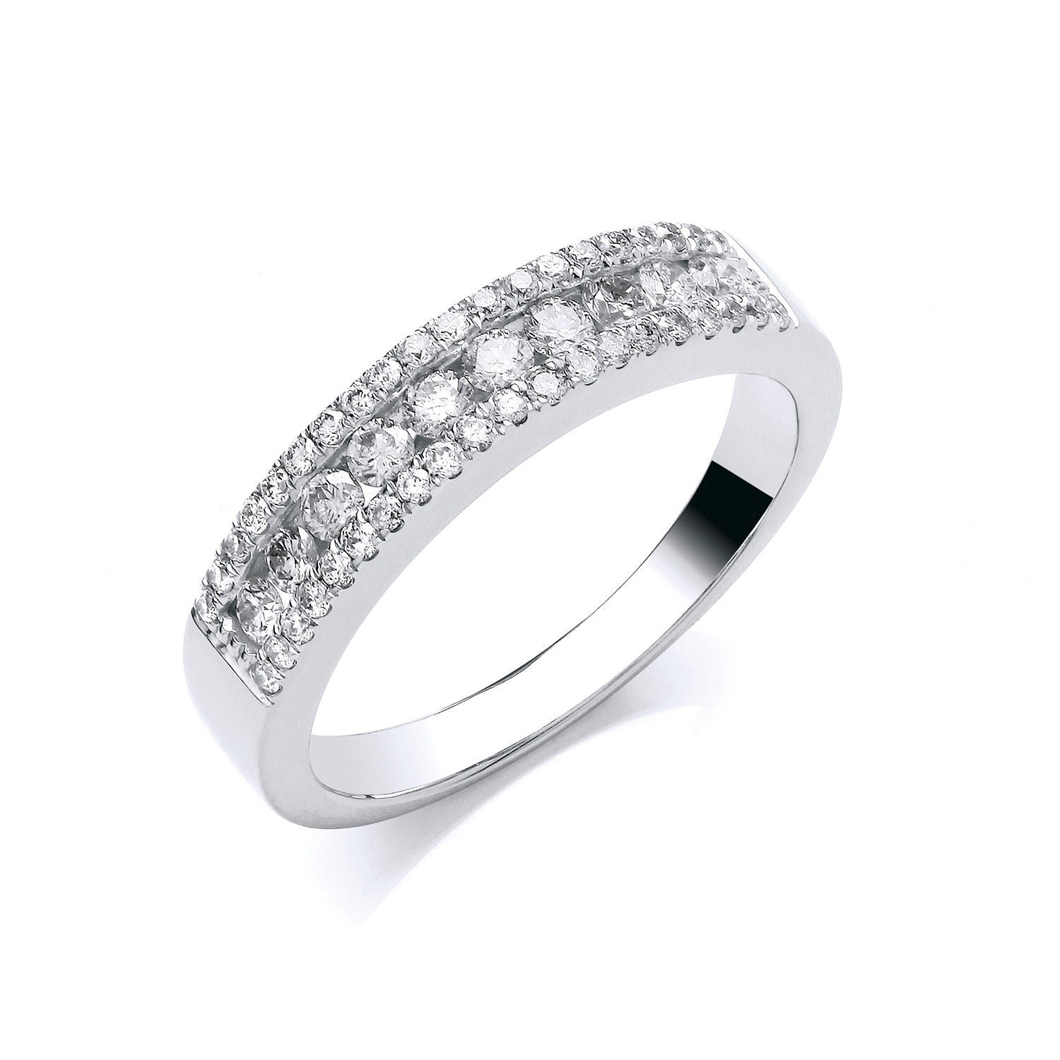 18ct white Gold 0.50ct GH-SI Diamond Half Eternity Ring