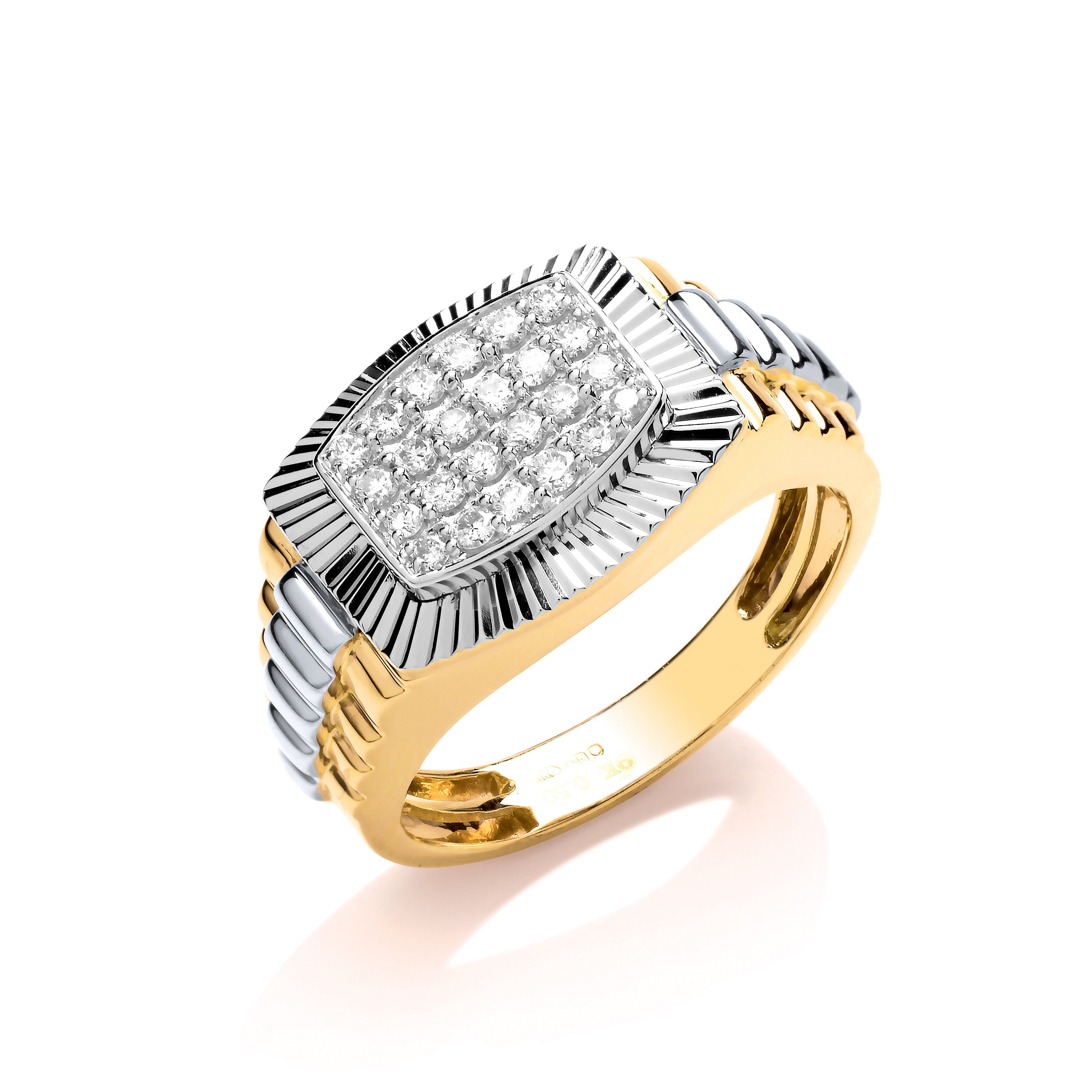 W Gold 0.50ct Diamond Fancy Link Ring