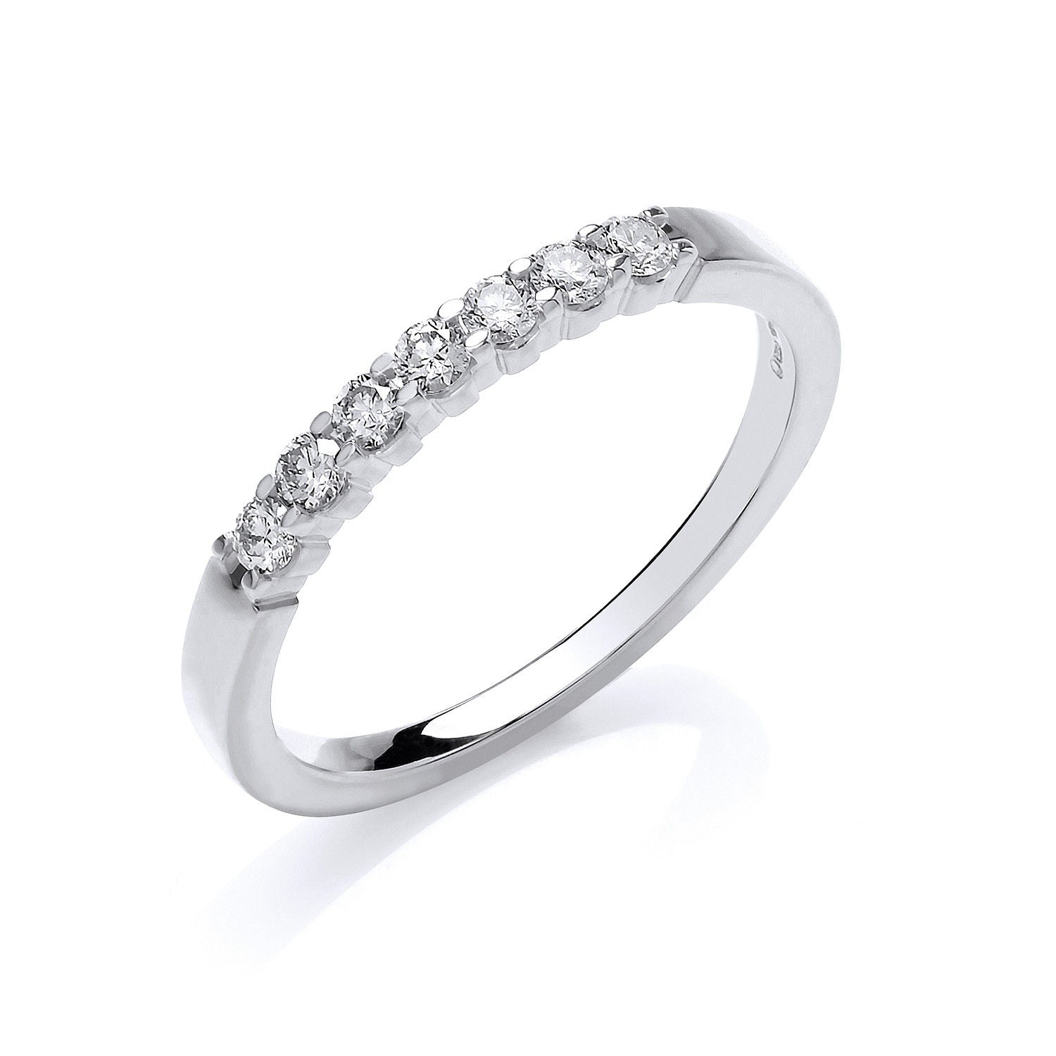 9ct White Gold D0.25ct Diamond Half ET Ring