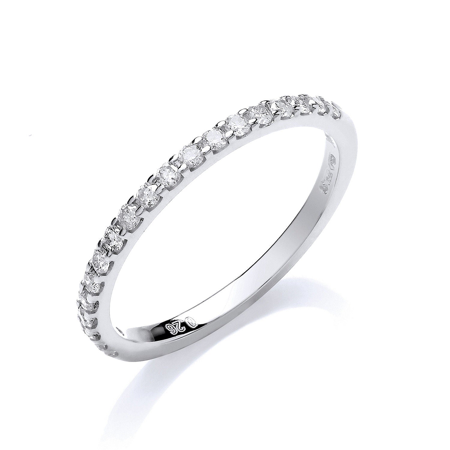 9ct White Gold 0.27ct 50% Set Diamond Half ET Ring