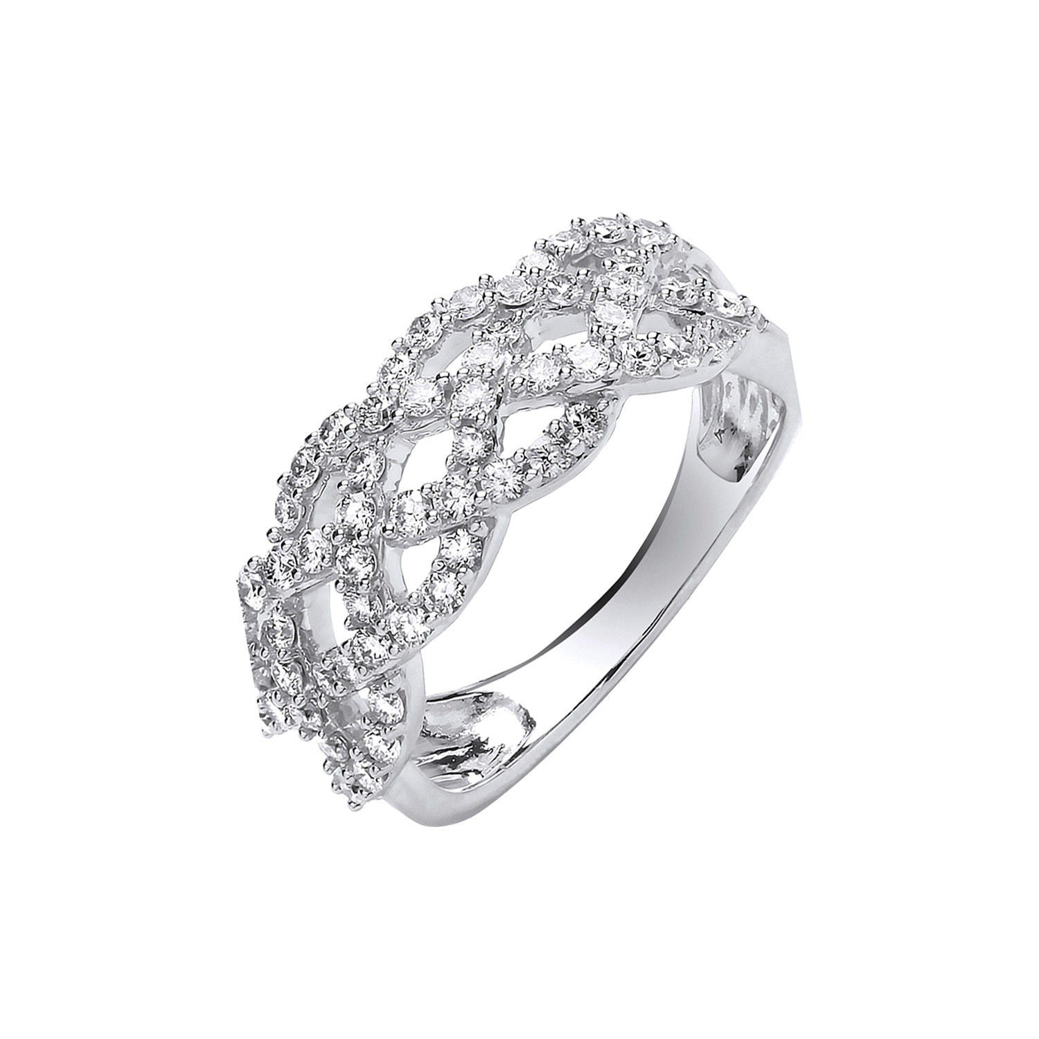 18ct WG 0.75ct Weaved Diamond Dress Ring