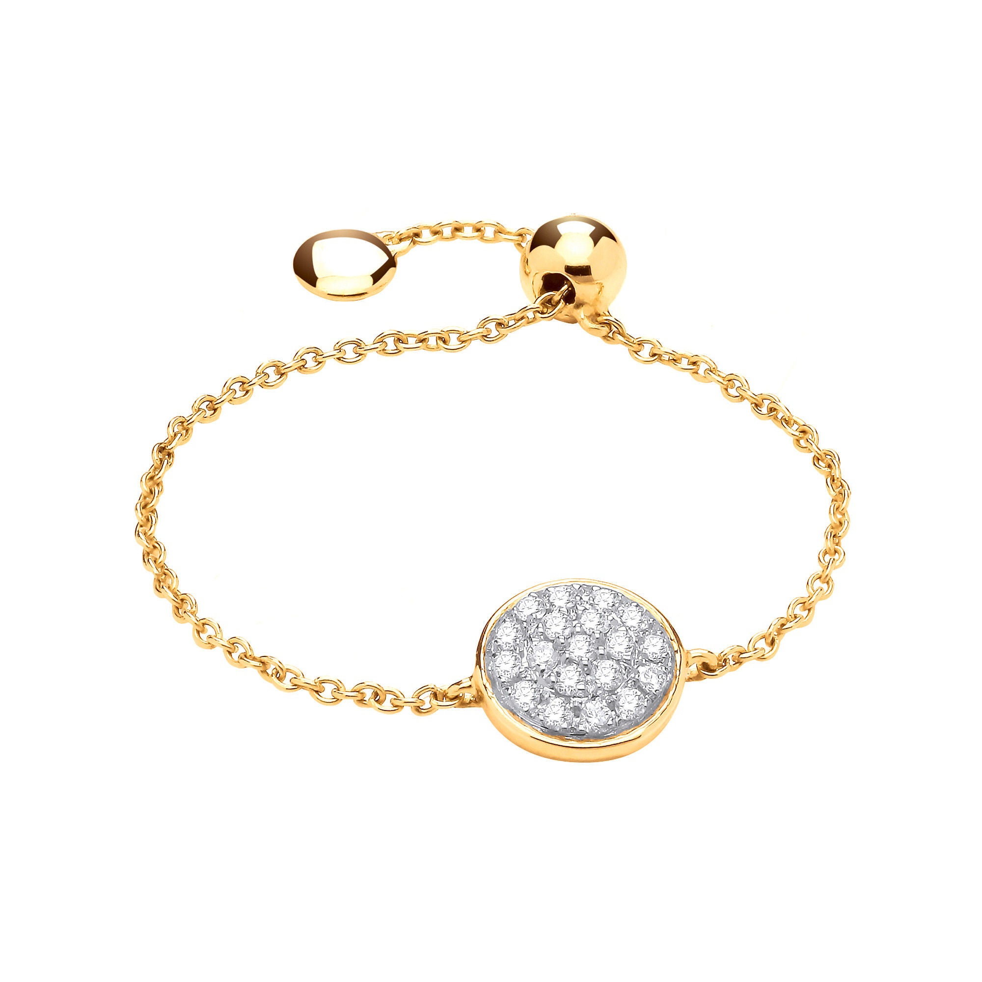 9ct Yellow Gold adjustable 0.10ct Diamond ring