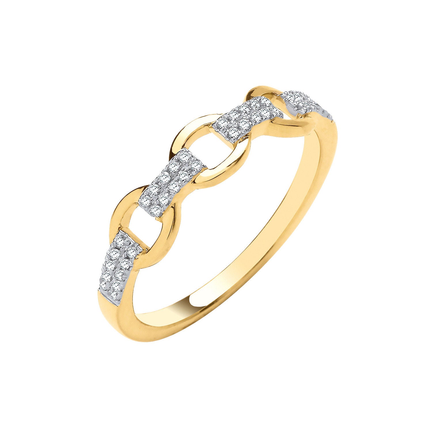 9ct Yellow Gold 0.10ctw Diamond Ring