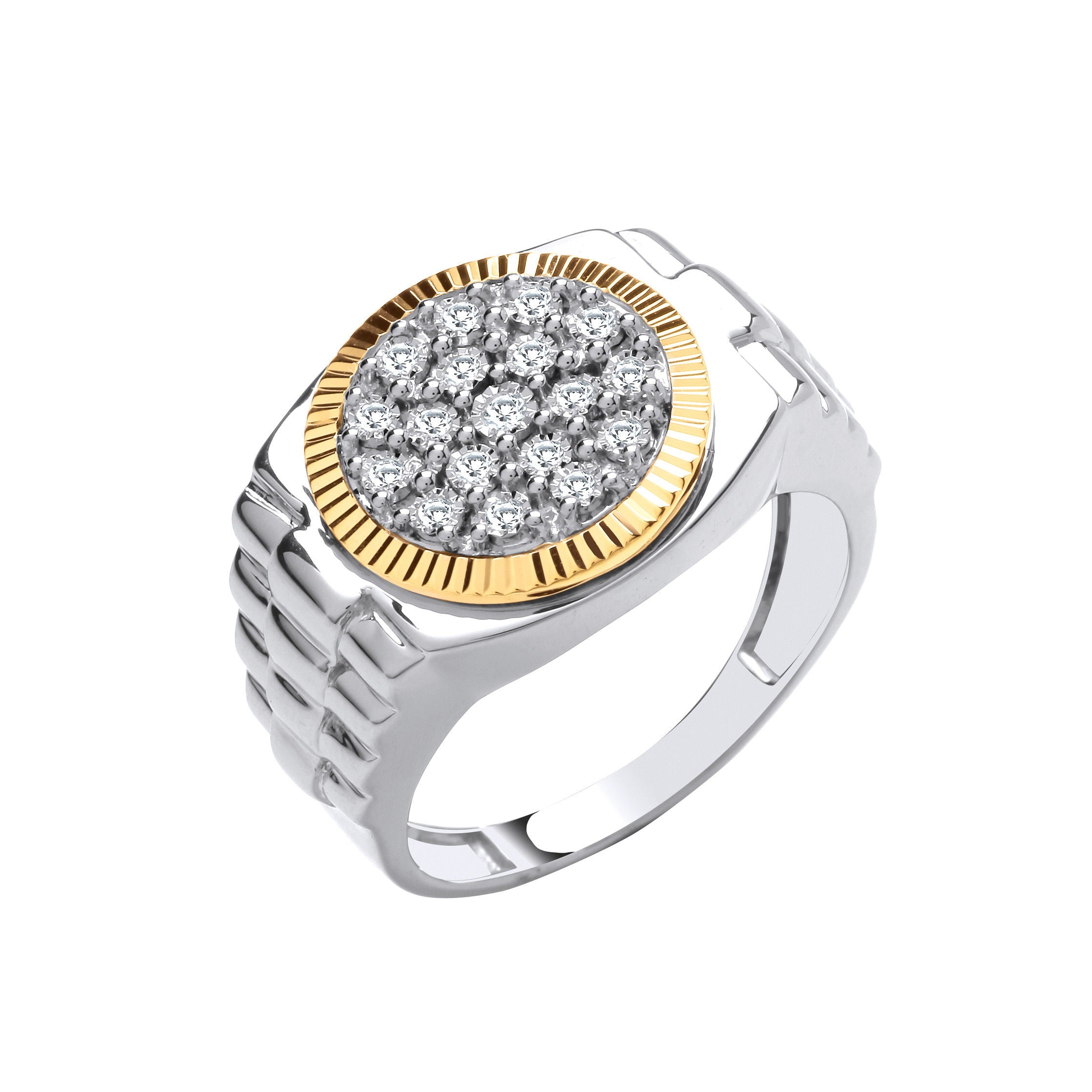 W Gold 0.20ctw Two Colour Diamond Ring
