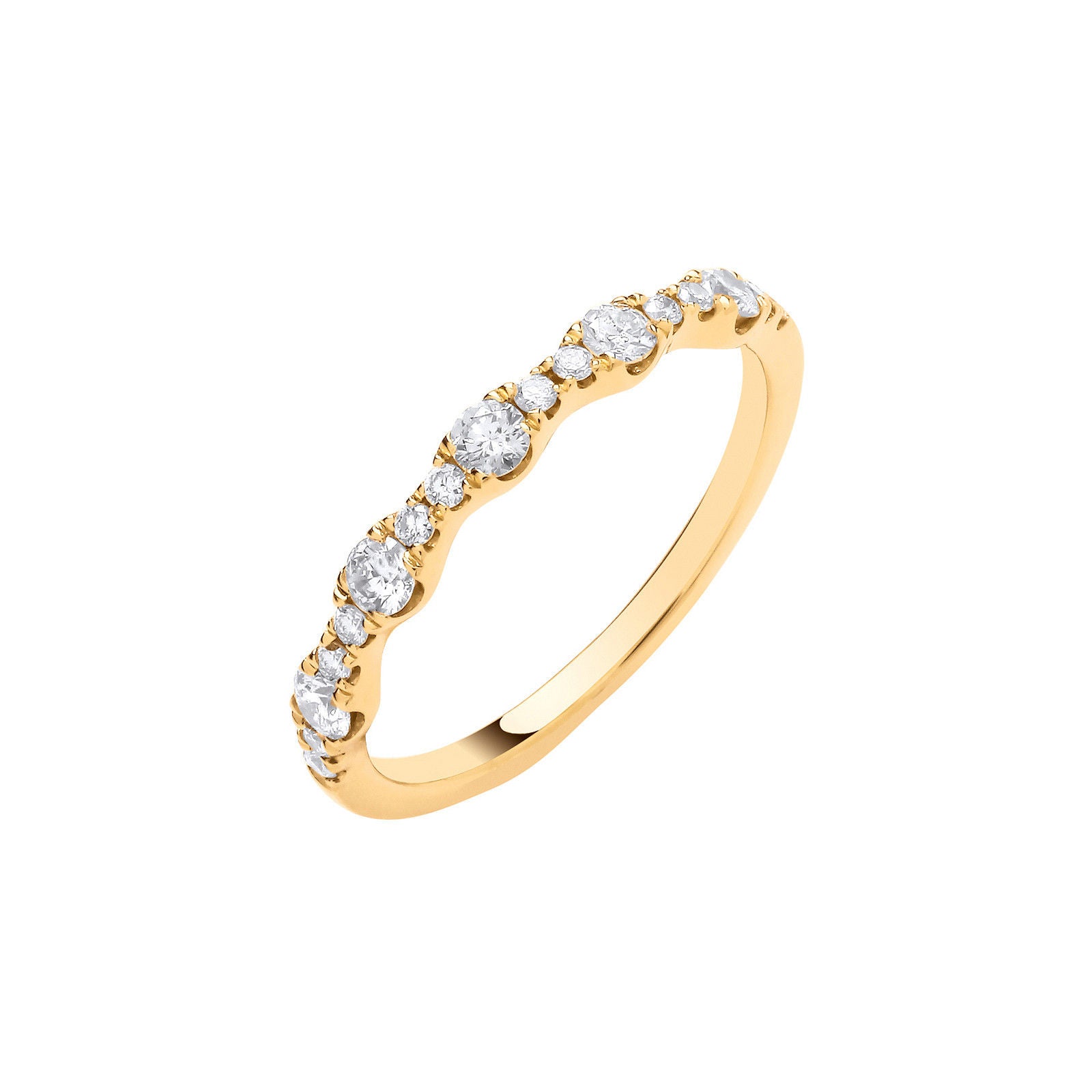 18CT Yellow Gold Half ET Ladies Ring 0.40ctw
