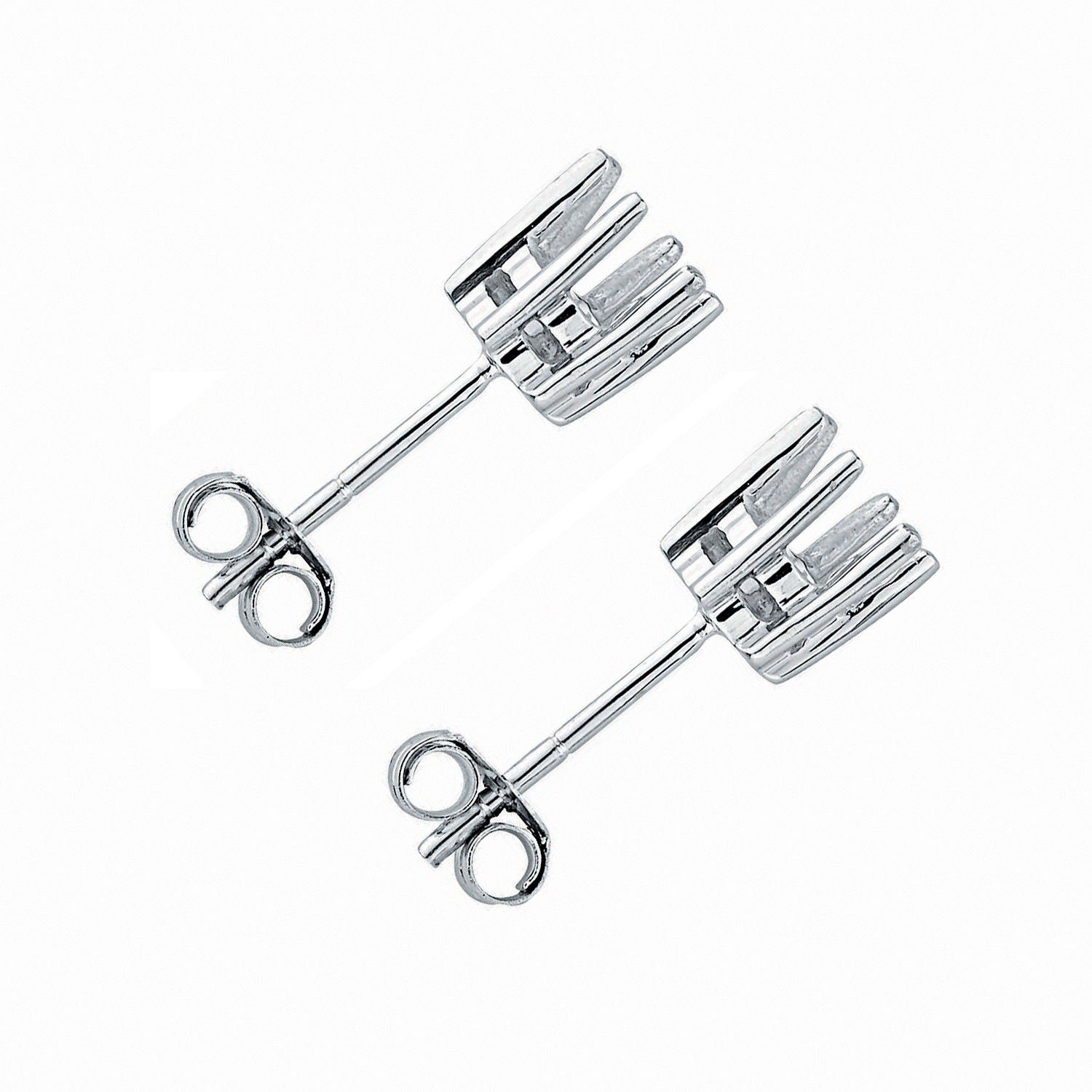 18ct 9ct White Gold Earrings Mount 1.00-1.50ctw