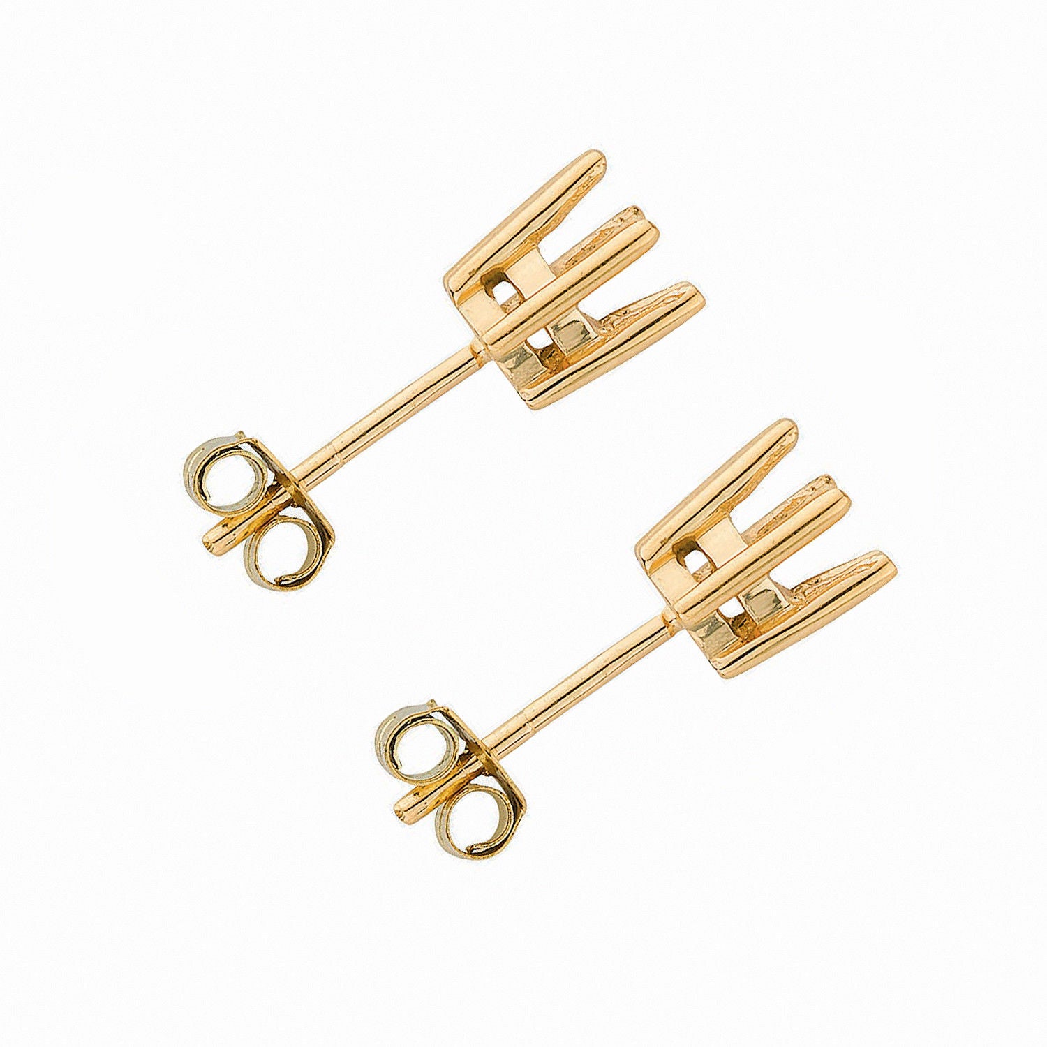 18ct 9ct Yellow Gold Earrings Mount 1.00-1.50ctw