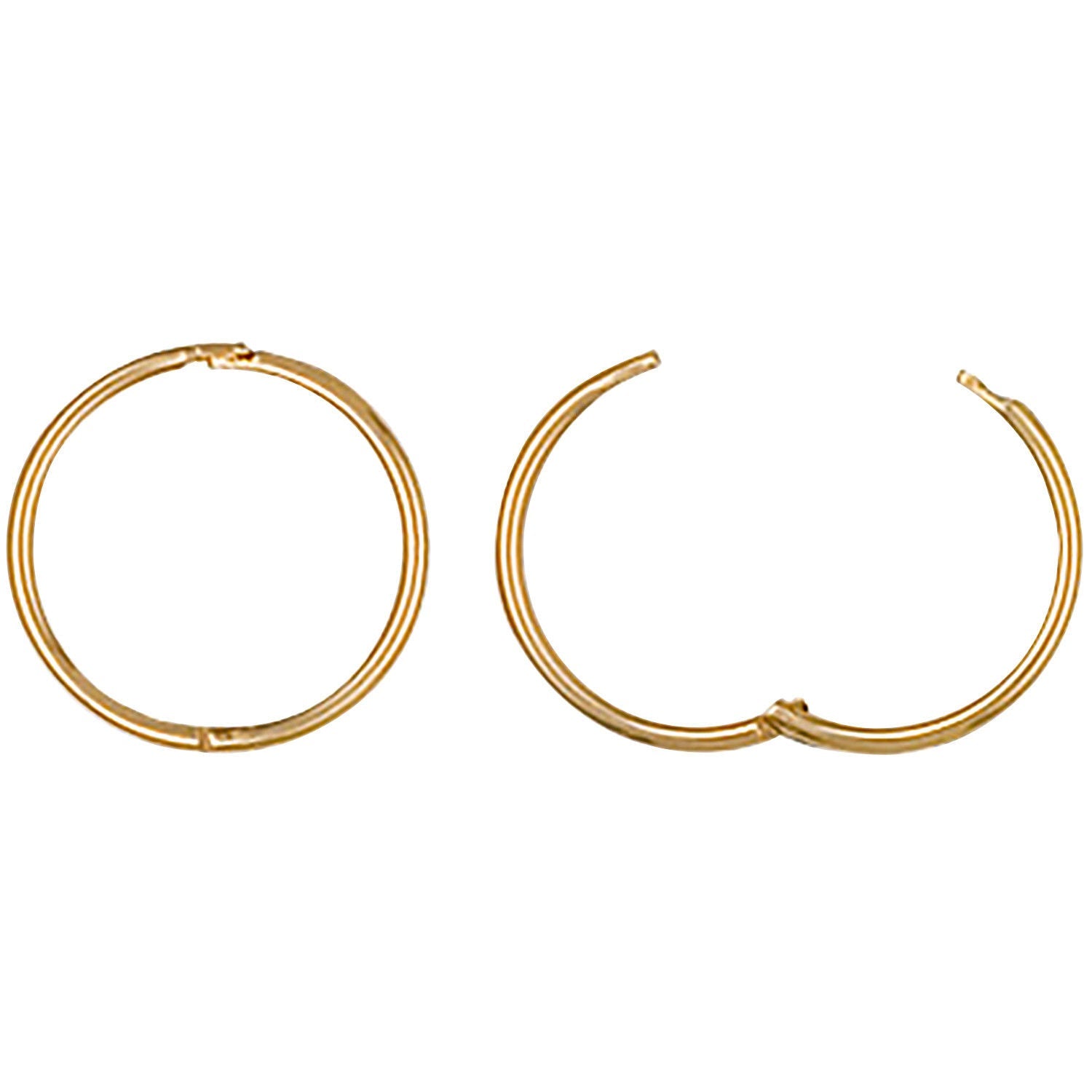 9ct 9ct Yellow Gold 12mm Plain Hinged Sleepers