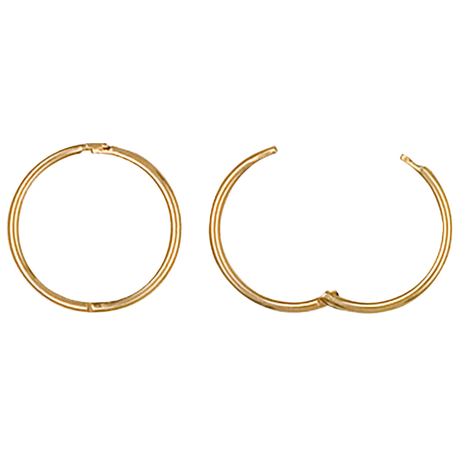 9ct 9ct Yellow Gold 14mm Plain Hinged Sleepers