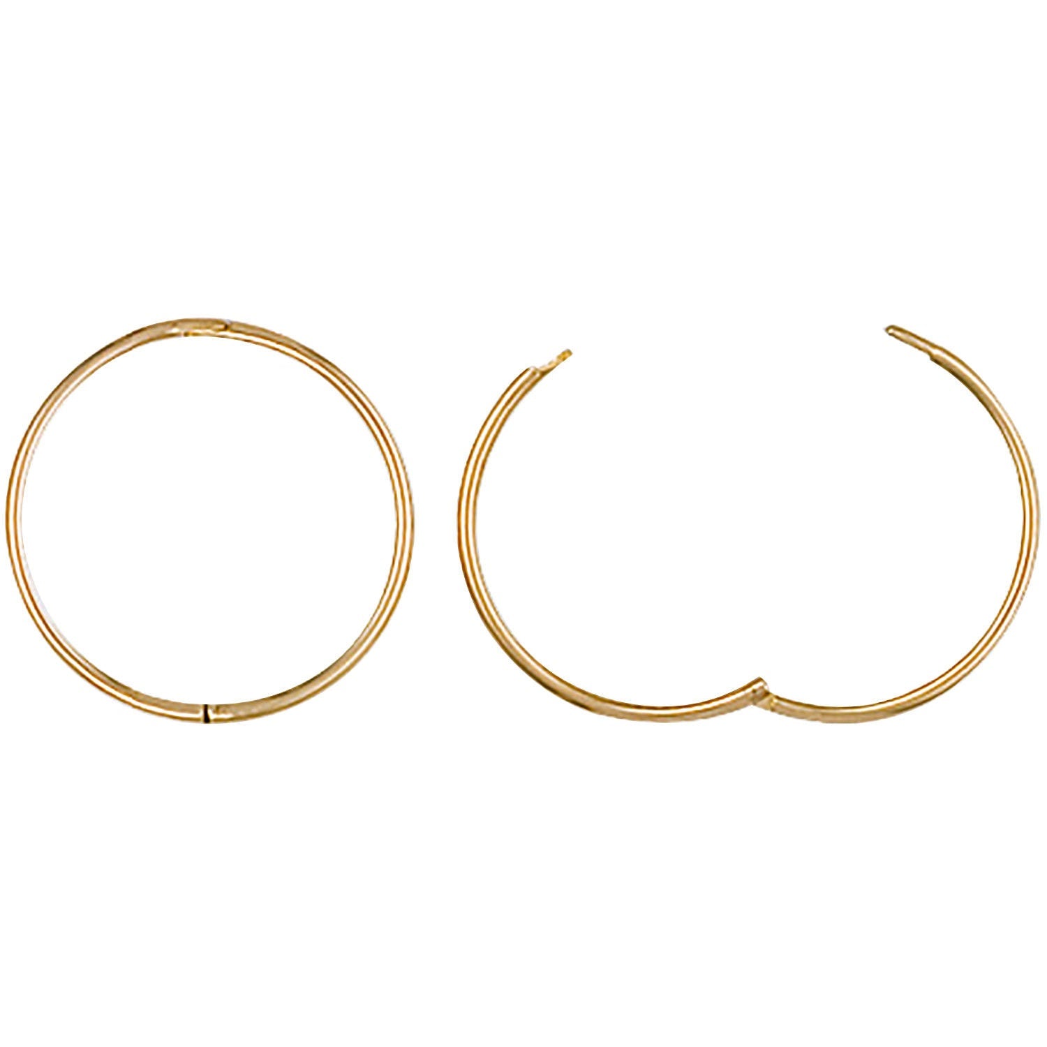 9ct 9ct Yellow Gold 16mm Plain Hinged Sleepers