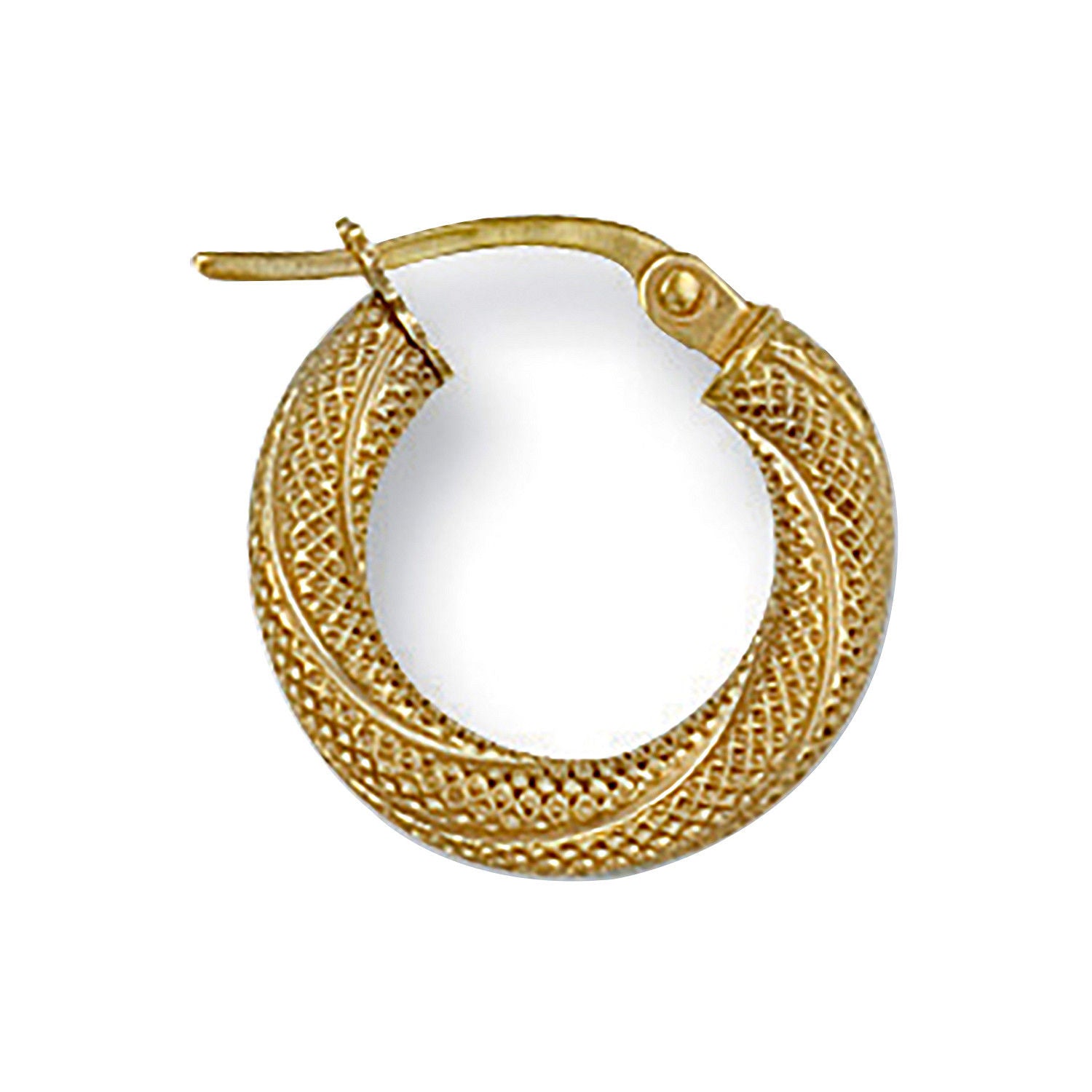 G 16mm Frosted Twisted Hoop Earrings