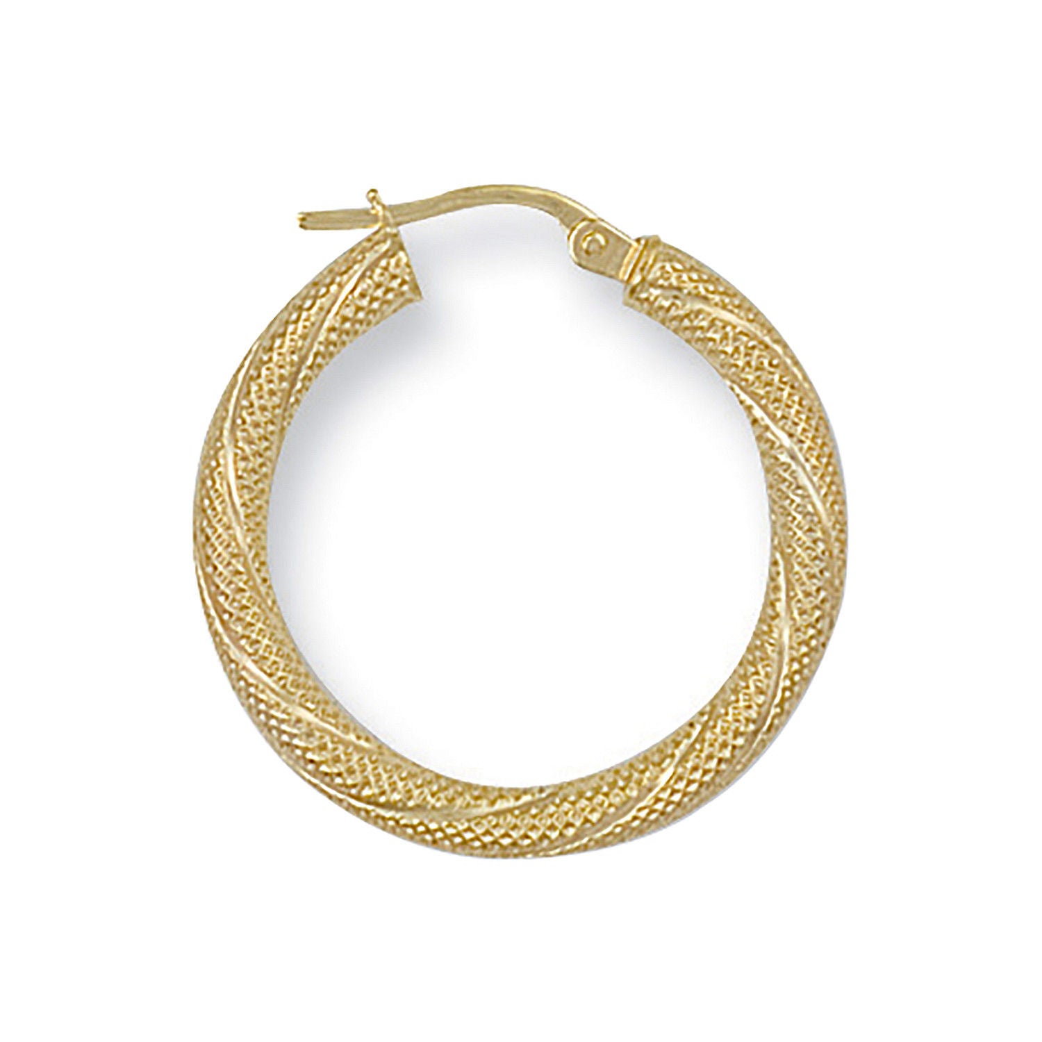 G 25mm Frosted Twisted Hoop Earrings