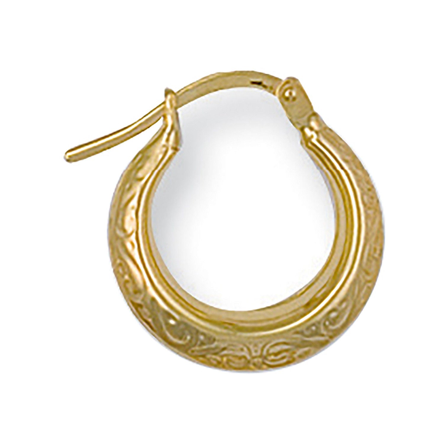 9ct Yellow Gold 14mm Patterned Creoles