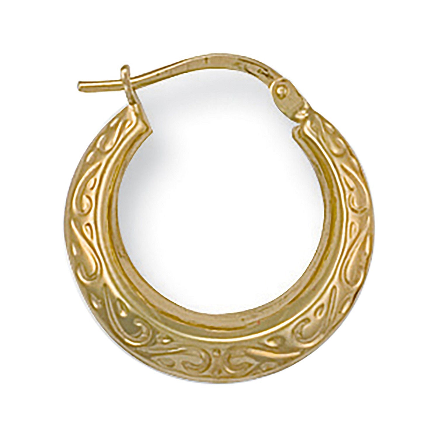 9ct Yellow Gold 18mm Patterned Creoles