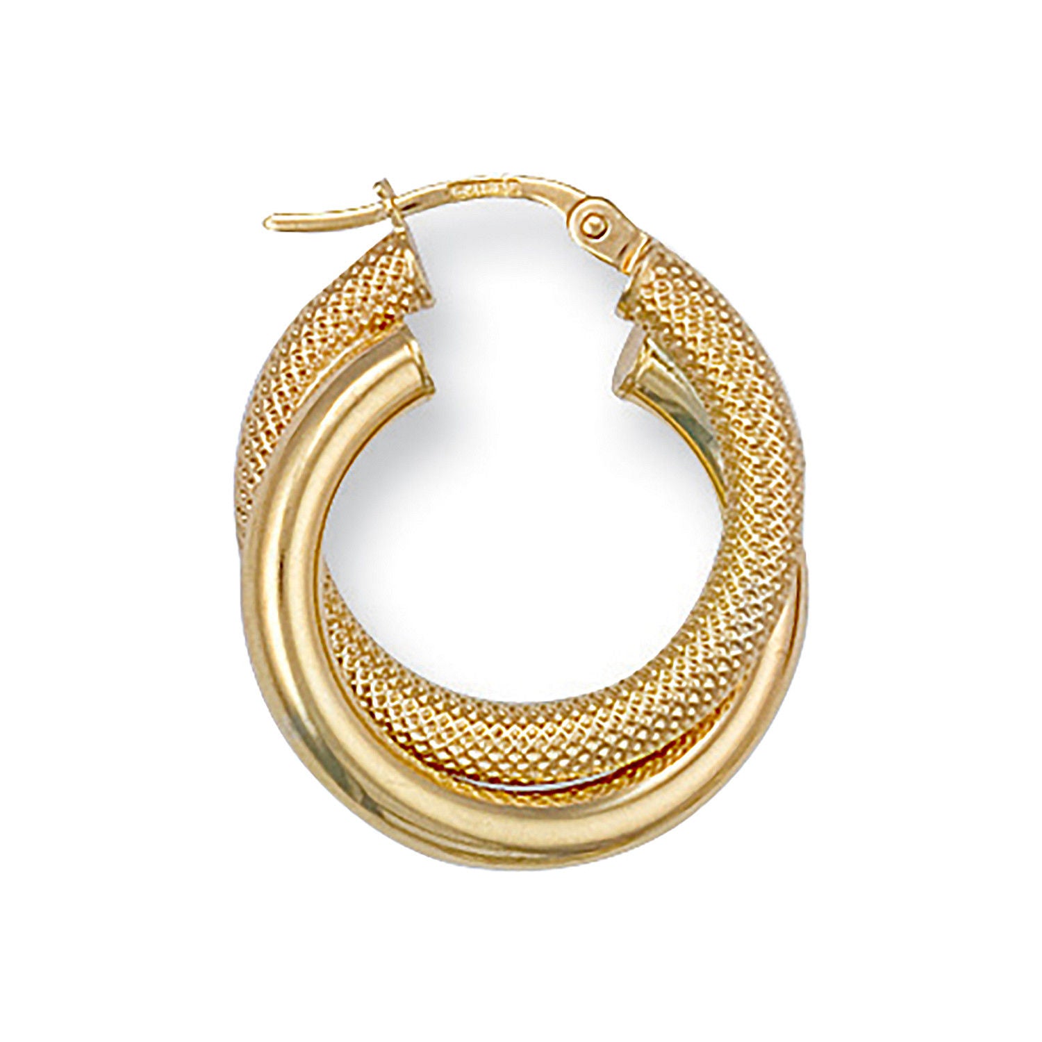 G 21mm Fancy Frosted Double Hoop Earrings
