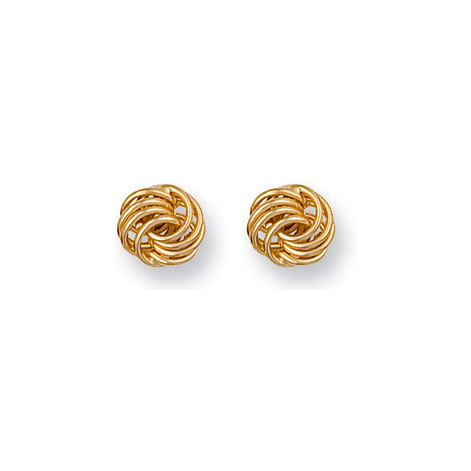 G 8mm Fancy Knot Stud Earrings