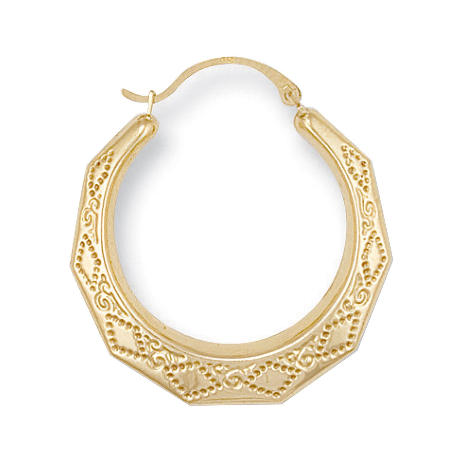 9ct Yellow Gold 28mm Diamond Cut Creoles