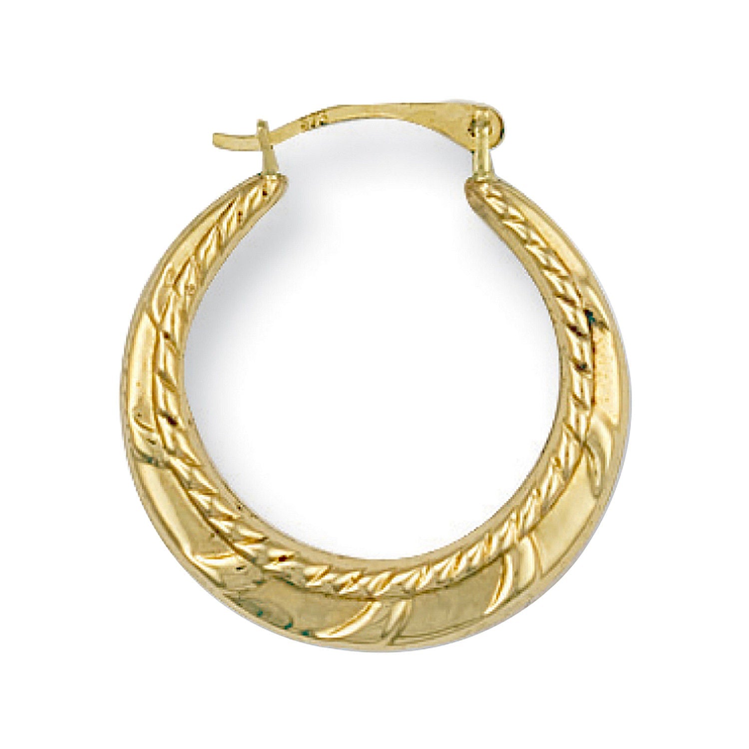 9ct Yellow Gold 21mm Fancy Creoles