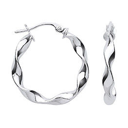 W/G 21mm Twisted Hoop Earrings