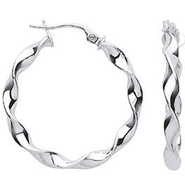 G 25mm Twisted Hoop Earrings
