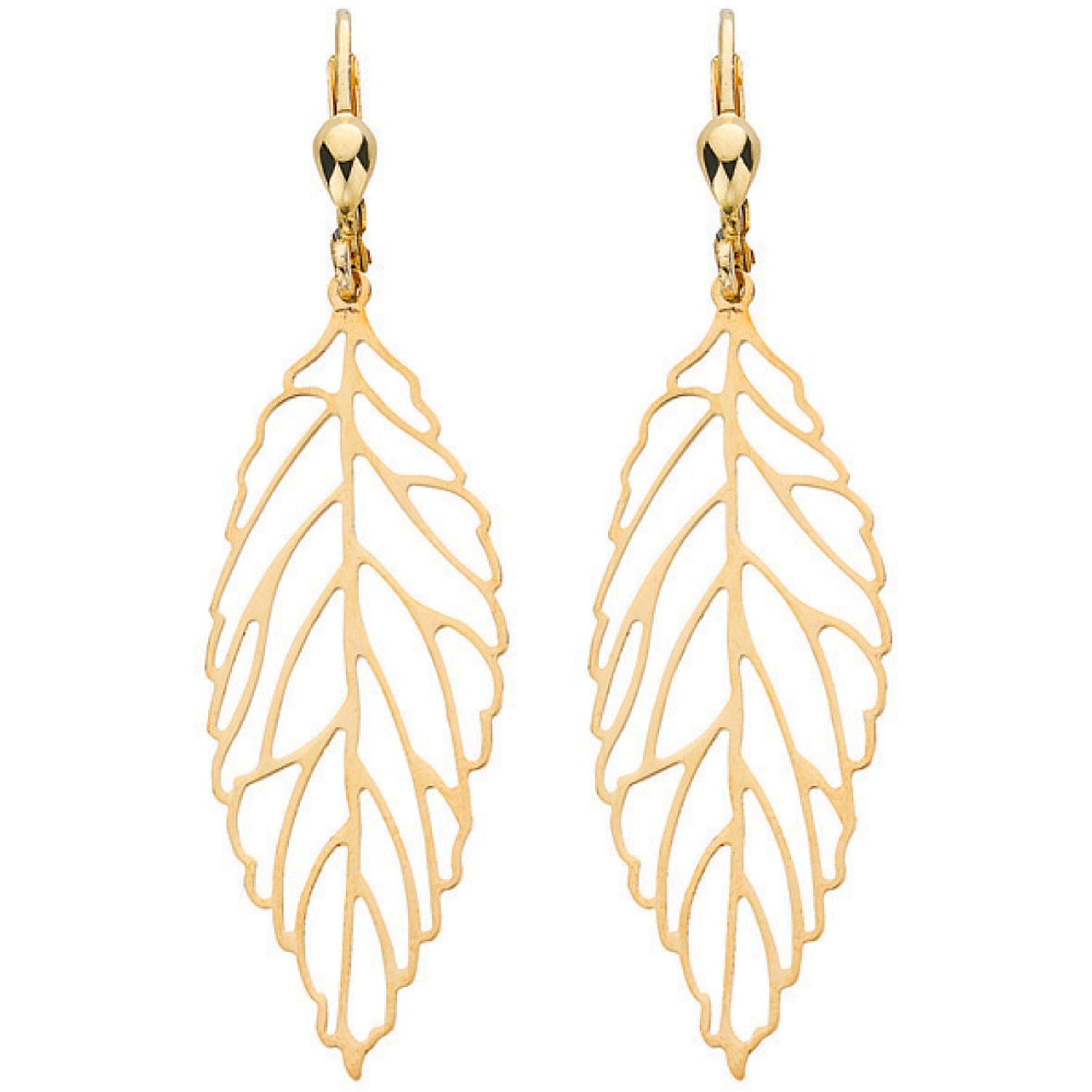 9ct Yellow Gold Fancy Leaf Drops