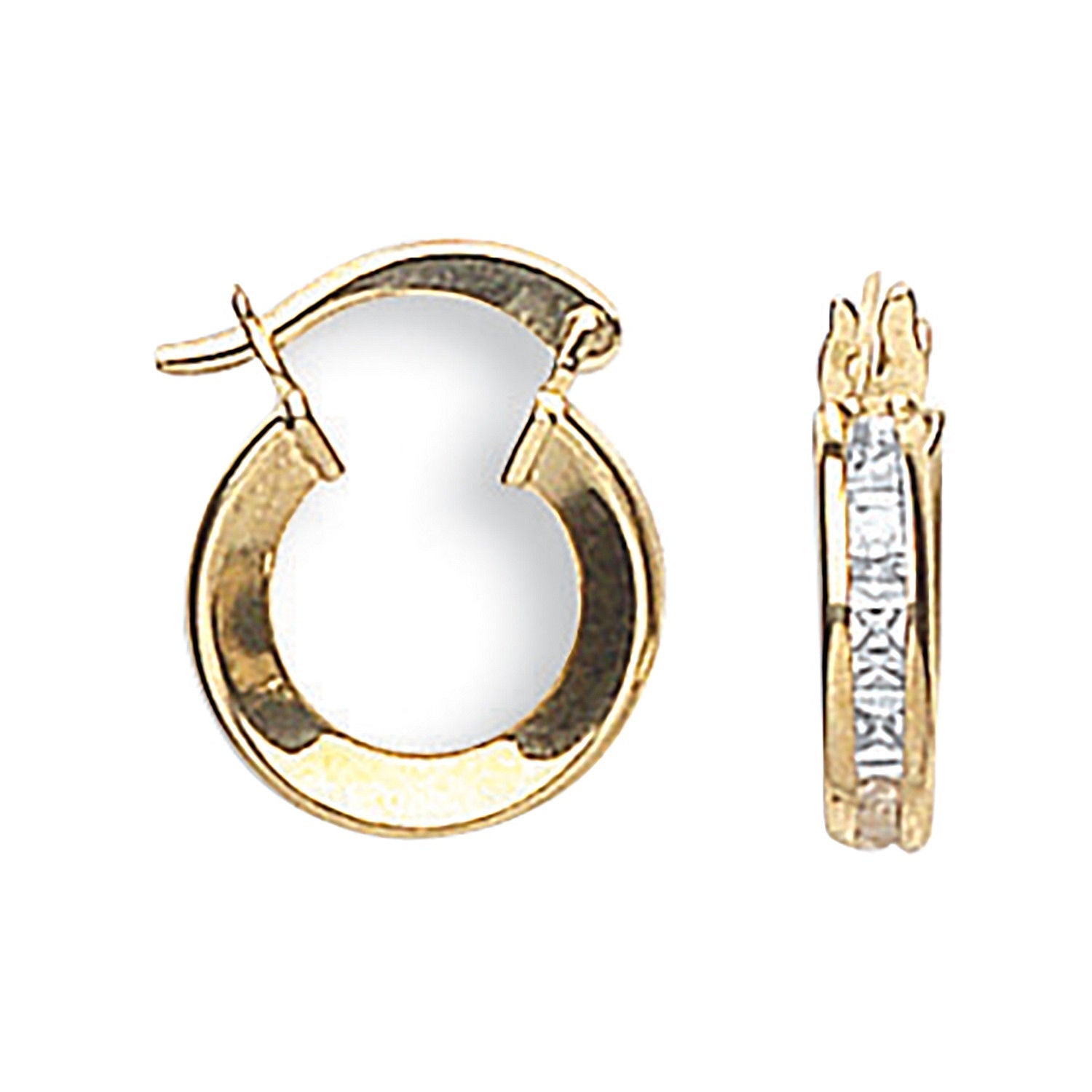 9ct Yellow Gold 13mm Princess Cut Cubic Zirconia Hoops