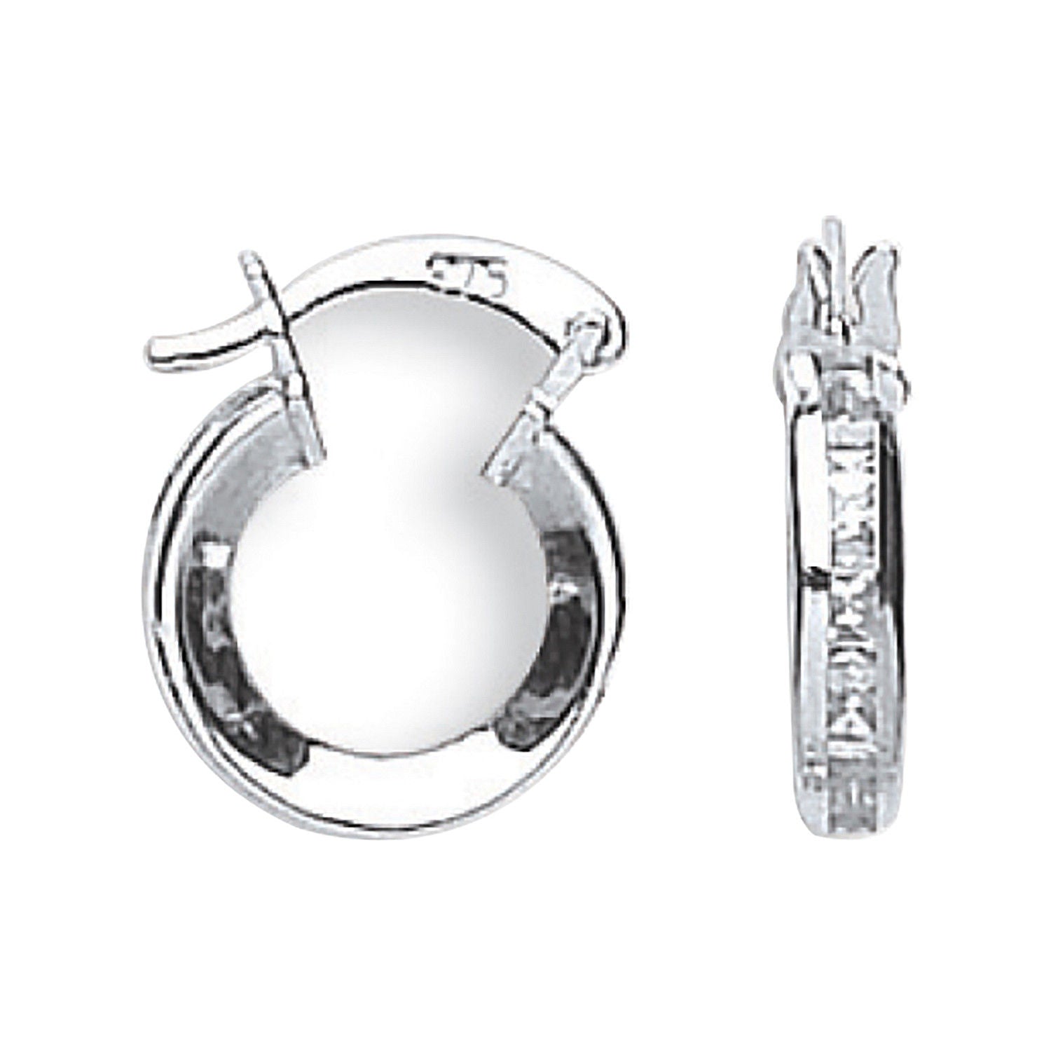 G 13mm Princess Cut Cz Hoops