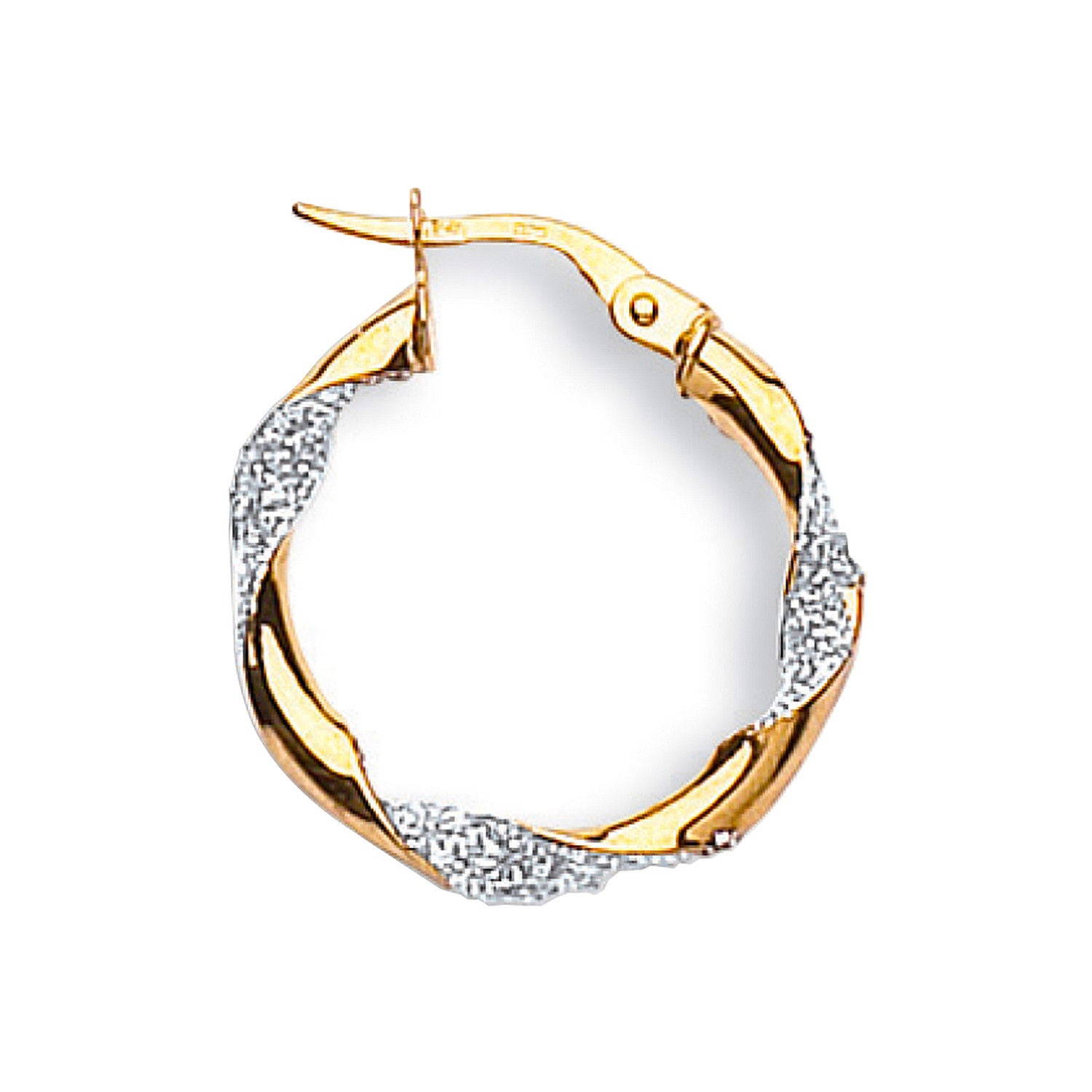 G Glitter Finish Twisted 22mm Hoop Earrings