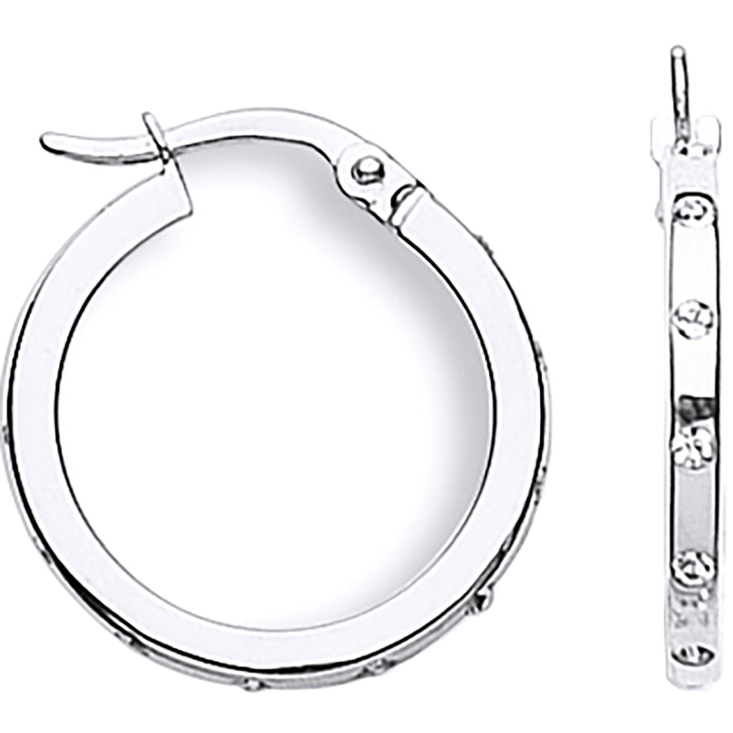 G Cz 19mm Hoop Earrings