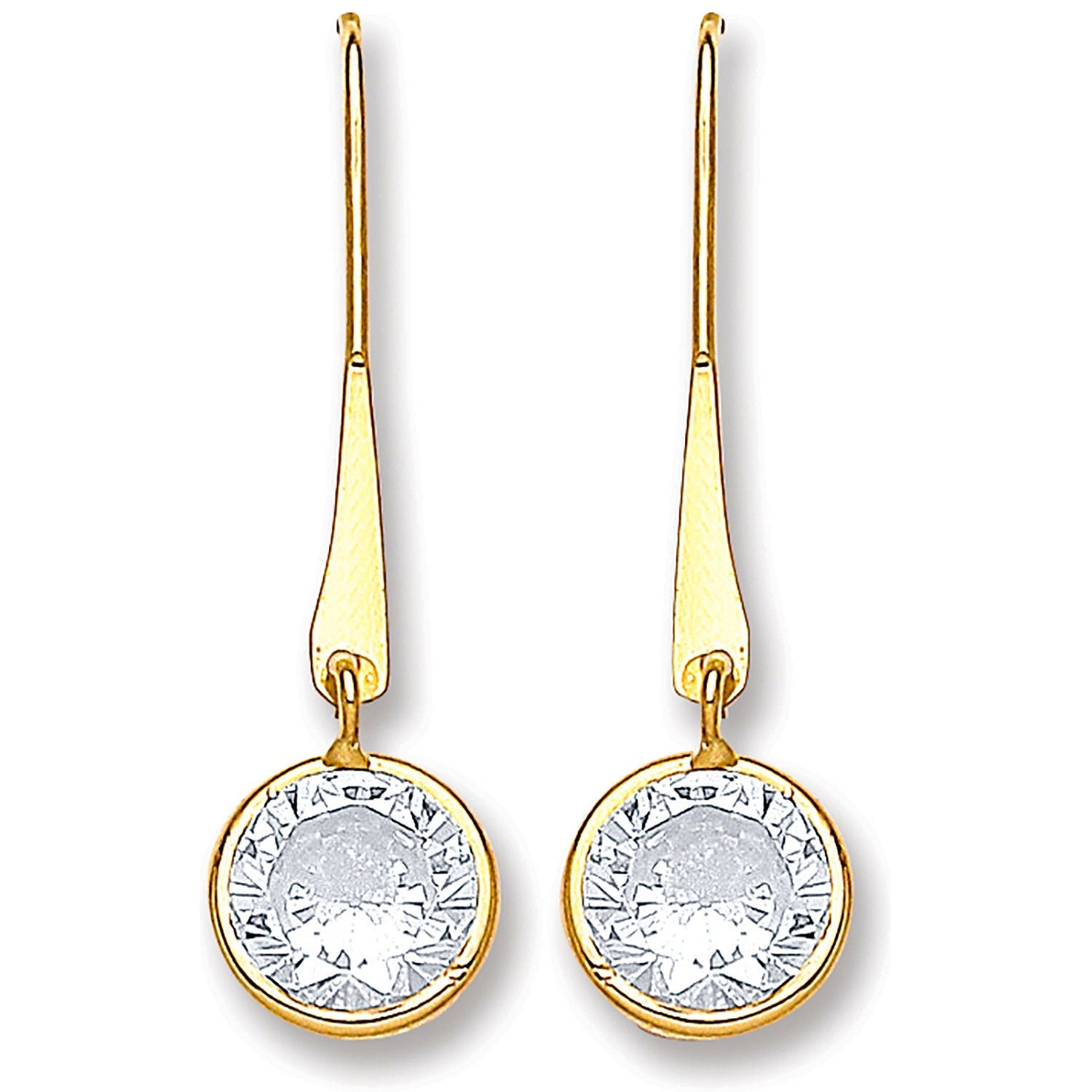 9ct Yellow Gold Cubic Zirconia Drop Hook Style Earrings