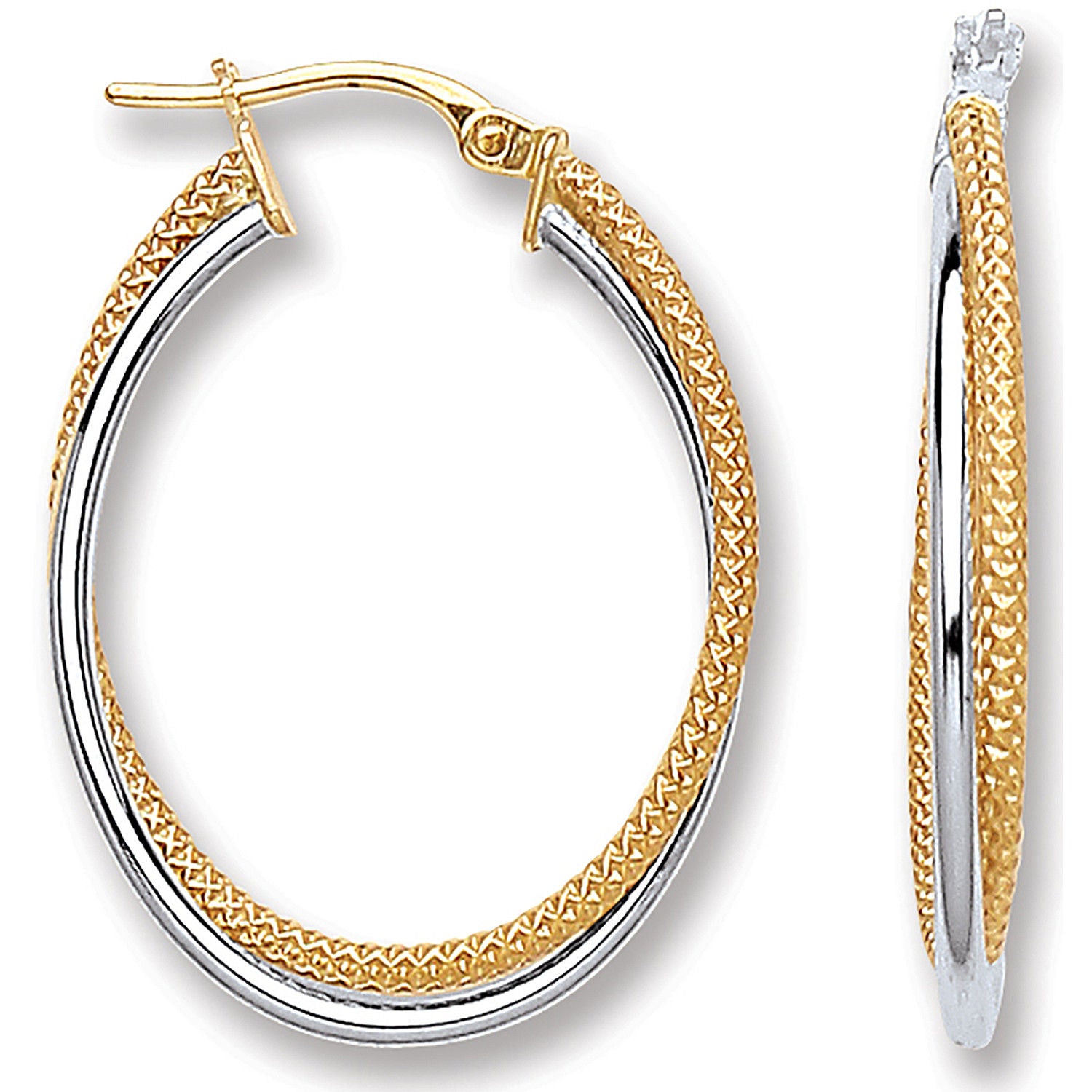 G Oval Double Hoop Earrings