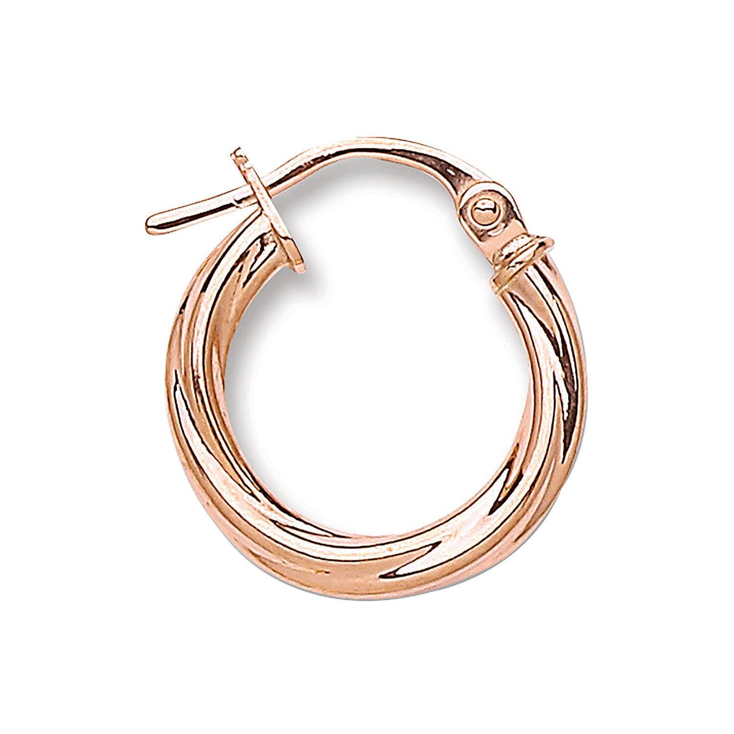 9ct Rose Gold 15mm Twisted Hoop Earrings